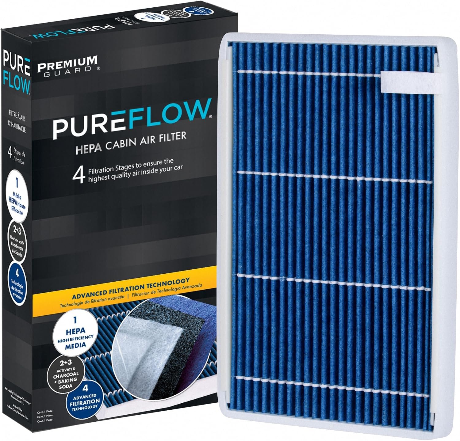PureFlow HEPA Cabin Air Filter PC5245HX | Fits 2006-2011 Chevrolet Impala, 2005-2009 Buick LaCrosse, 2014-2016 Chevrolet Impala Limited, 2006-2007 Monte Carlo, 2005-2008 Pontiac Grand Prix