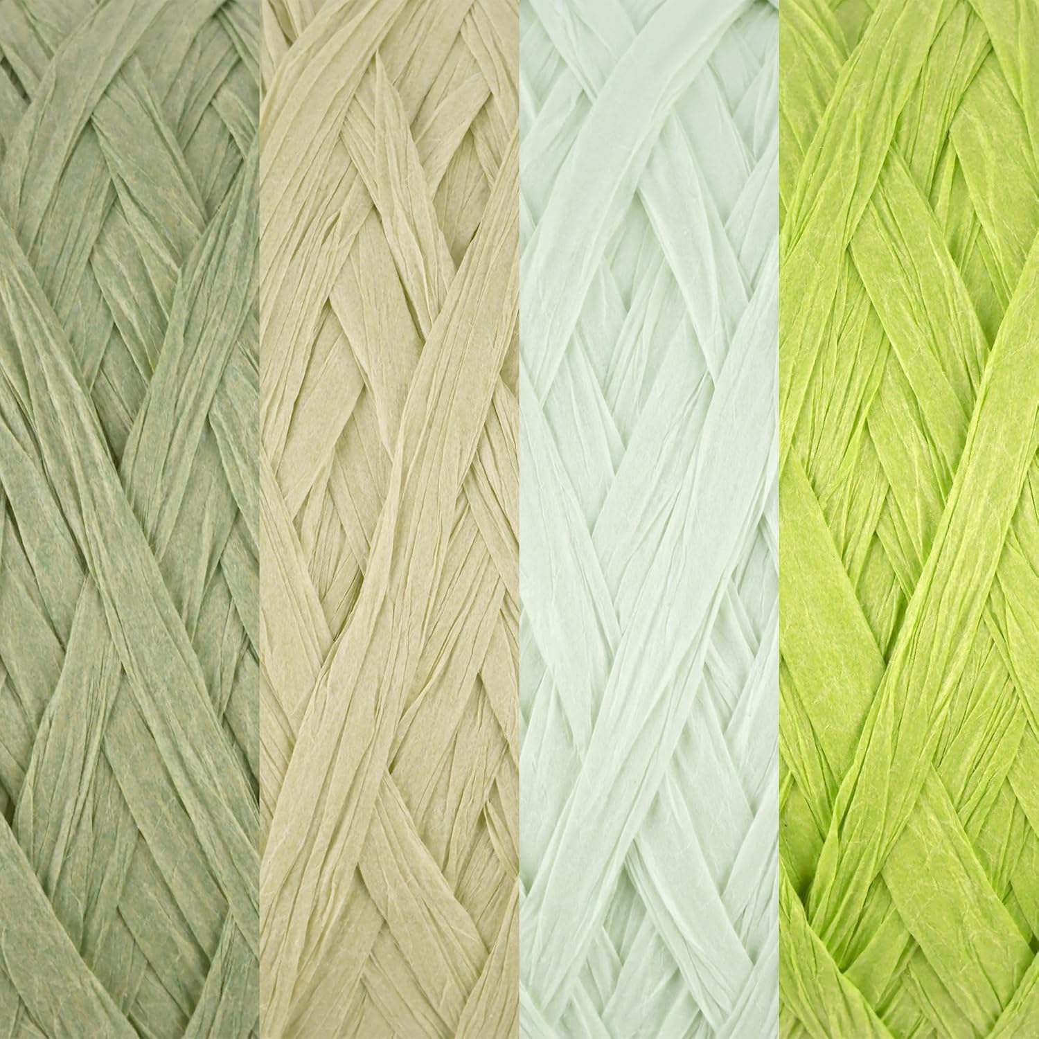 JubileeYarn Paper Notes Yarn - 180g/Cone Worsted Paper - Shades of Green - 4 Cones