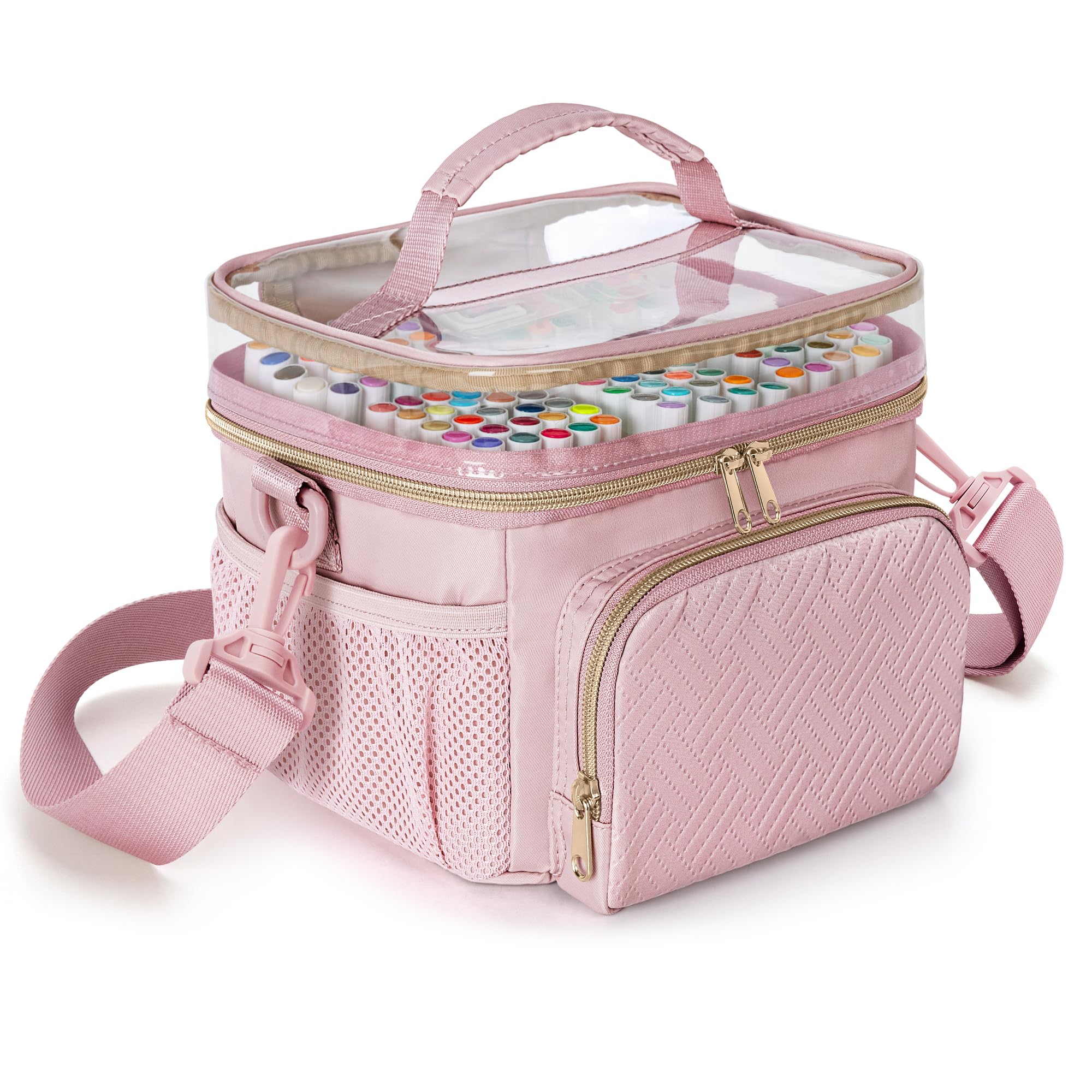 Sac de rangement pour feutre a alcool Rexmica rose, étui de protection contre les fuites