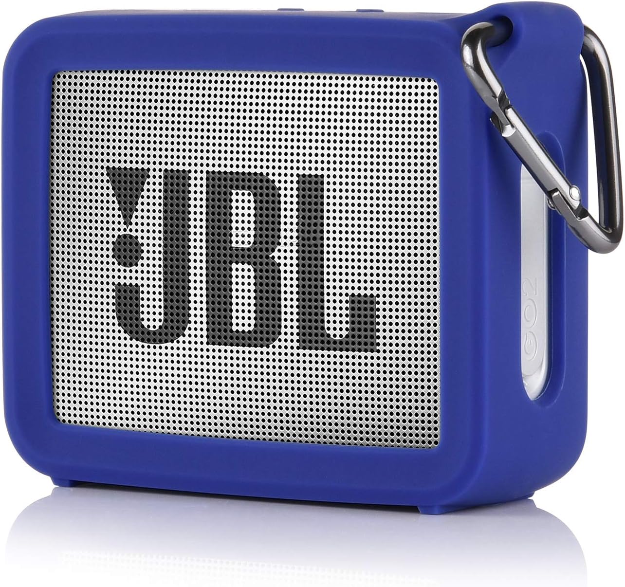 Travel Protective Silicone Stand Up Carrying Case Compatible with JBL GO 2 Portable Waterproof Speaker (Blue)