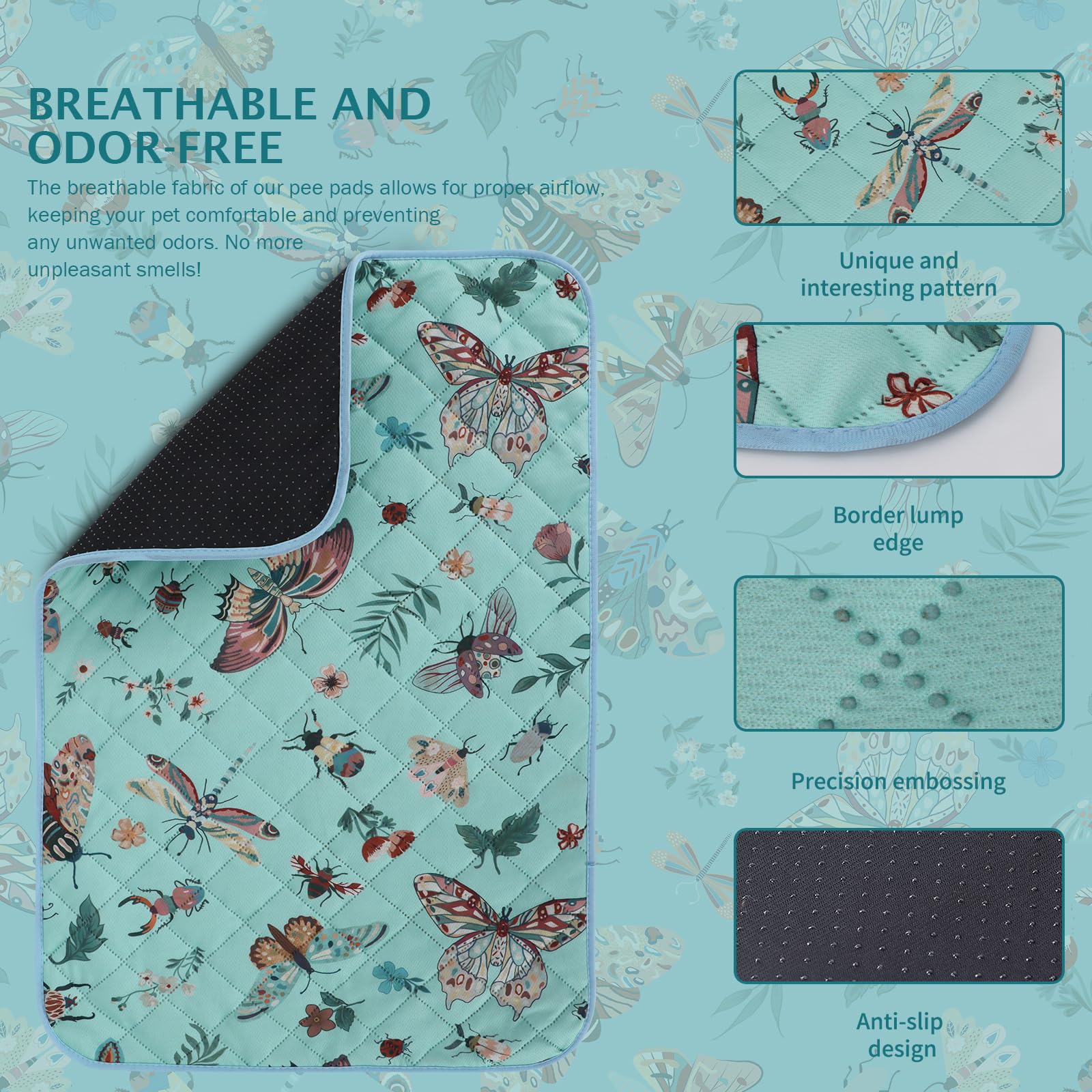 IEUUMLER 2 pezzi Tappetini Assorbenti per Cani, Assorbenti e impermeabili, Riutilizzabili educatore tappetino Pads per Cuccioli per casa, auto, viaggi EU014