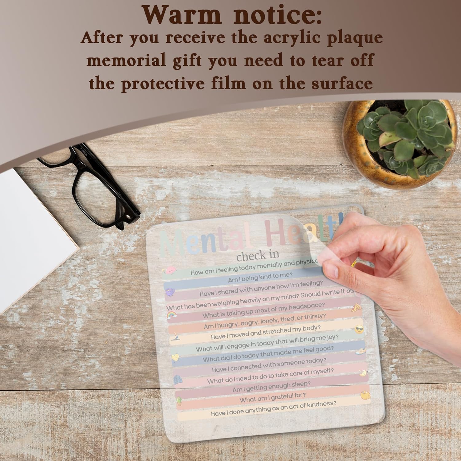 Mental Health Check In Acrylic Plaque Sign, Therapy Office School Counselling Office Gifts for Counselor, Psychologist, Therapist, Inspirational Anxiety Relief Gifts for Teachers, Students - Image 7