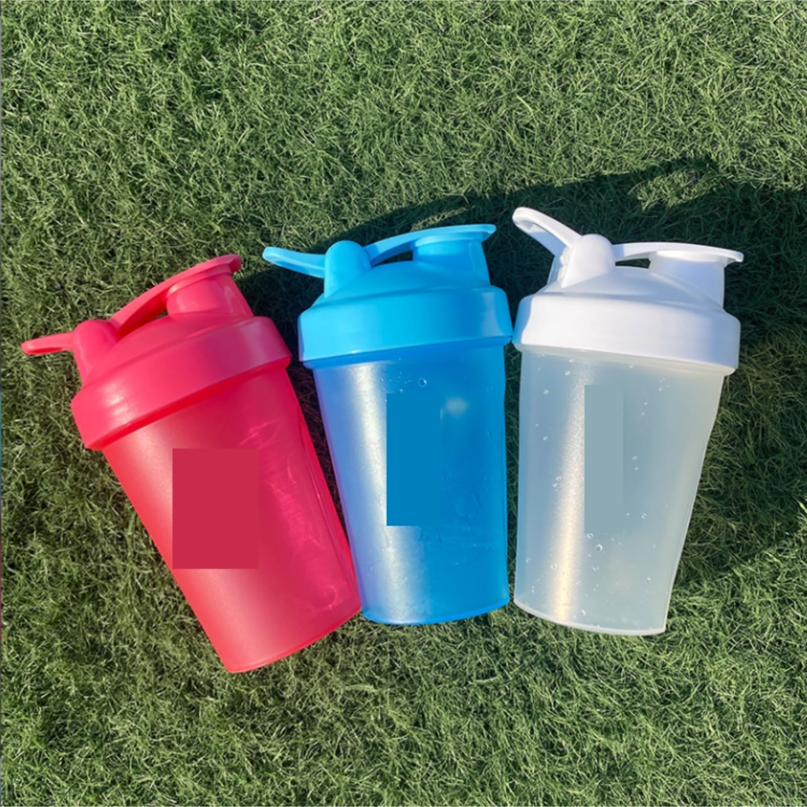 Trinkflasche Wasserflasche Shake Cup Proteinpulver Milchshake Sportwasserflasche Fitness Plastikwasserbecher Trinkflasche Fitness(Blue)