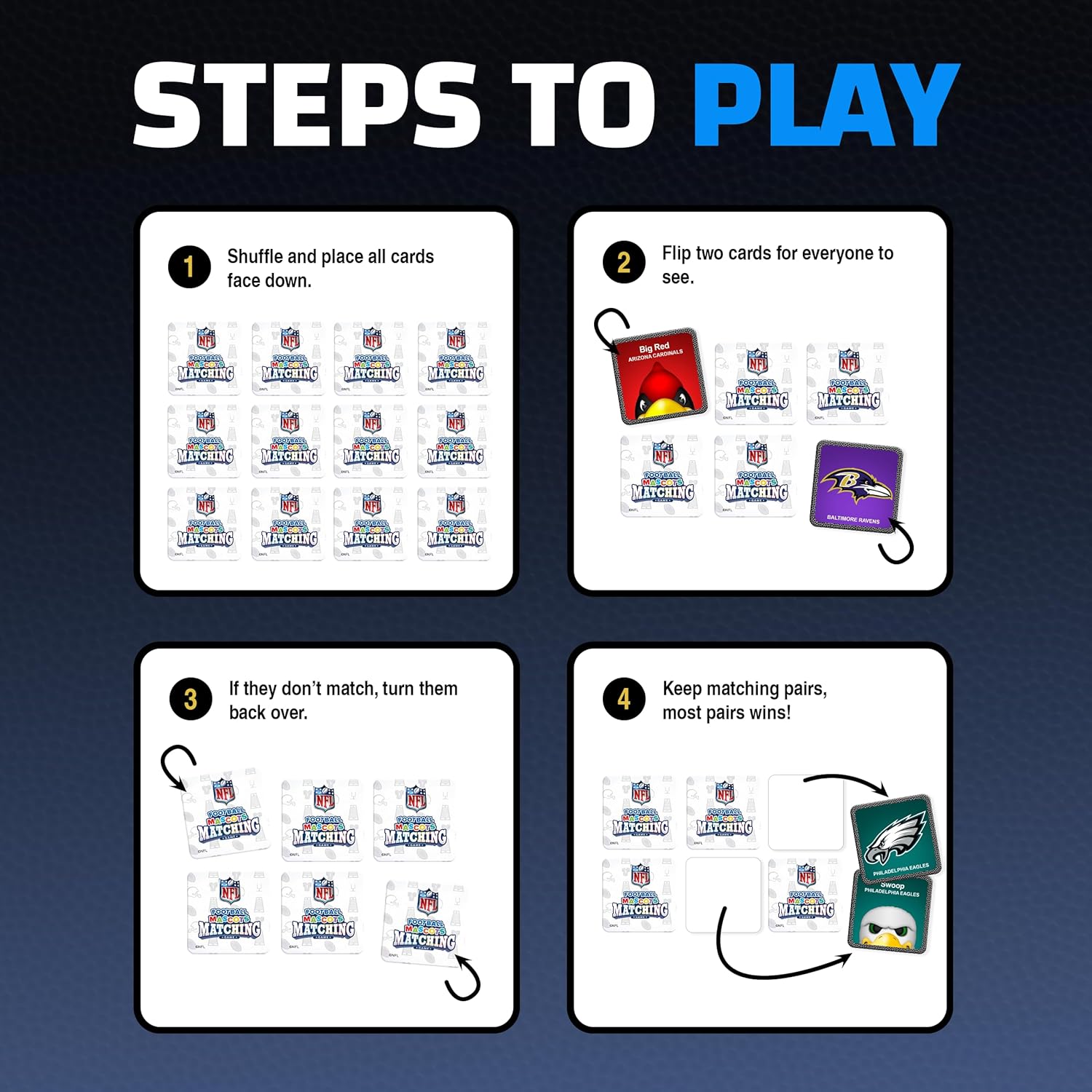 MasterPieces Sports Games - NFL Mascots Matching Game - Game for Kids and Family - Laugh and Learn - Image 7