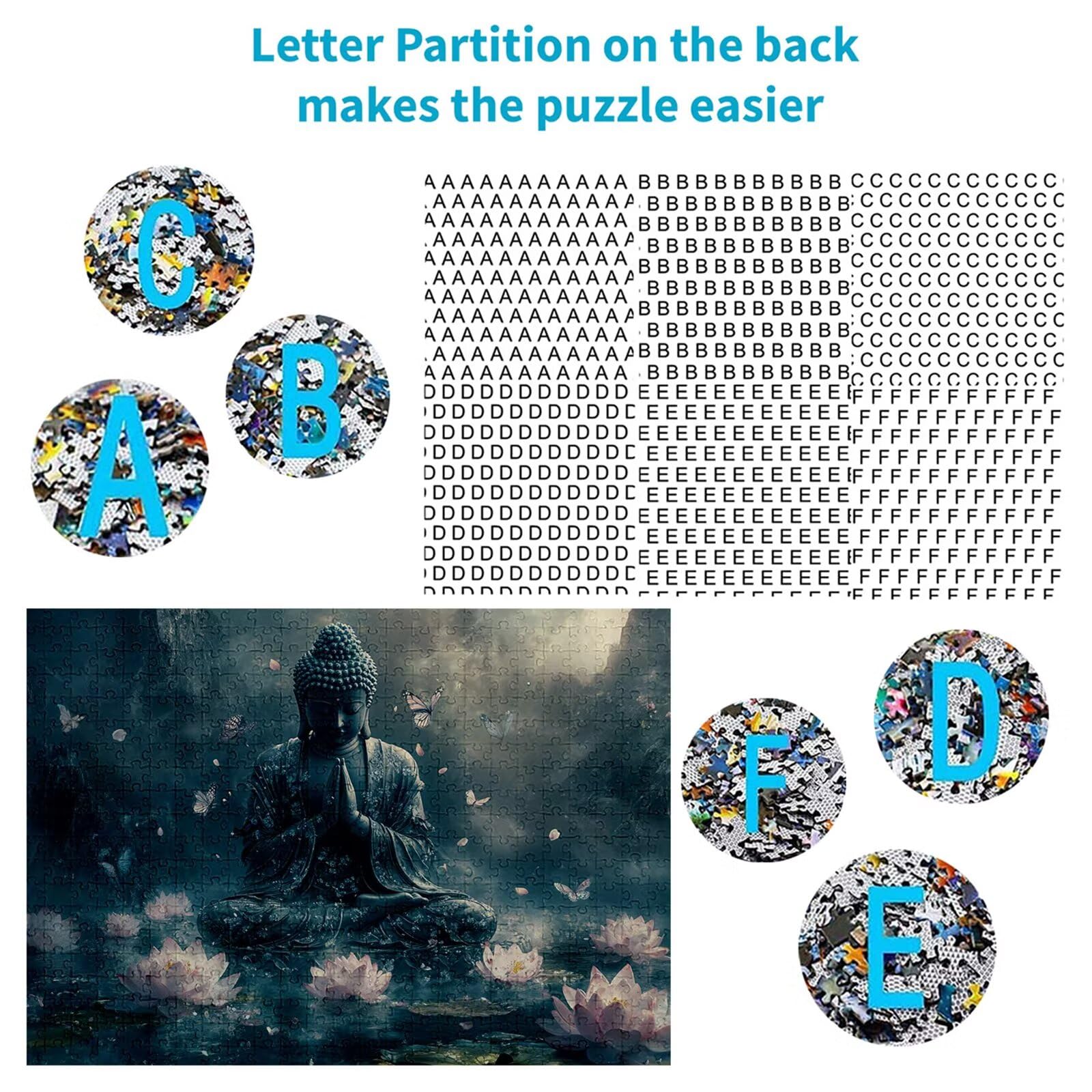 Puzzle 3000 elementów Zen Puzzle dla dorosłych religia 122 x 81 cm Unikalne rzemiosło klasyczne 3D drewniane układanka do rodzinnych gier aktywnych, układanka do samodzielnego wykonania nawet do