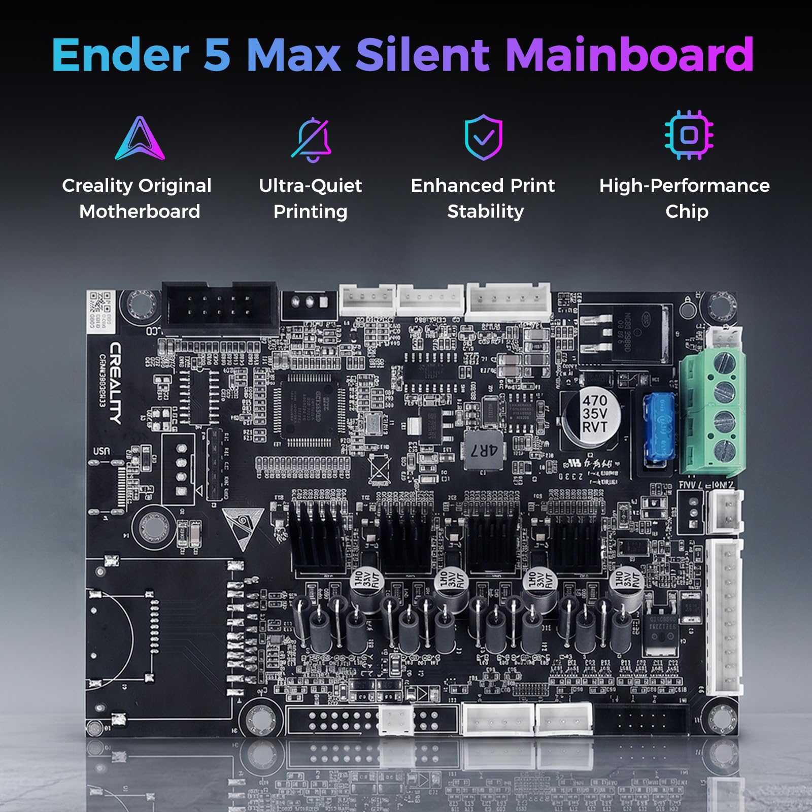 Creality Kit scheda madre ufficiale Ender 5 Max, scheda madre originale silenziosa a 32 bit con chip CR4NS200323C13_32, scheda di controllo di ricambio per stampante 3D Creality Ender 5 Max