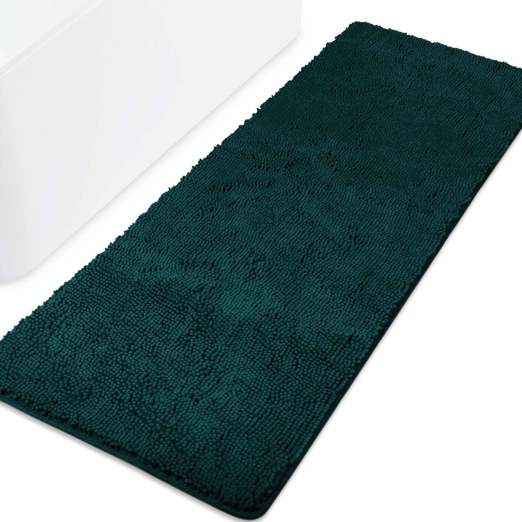Yeaban Chenille Dark Teal Bathroom Runner Rug 24"x72" — image 1