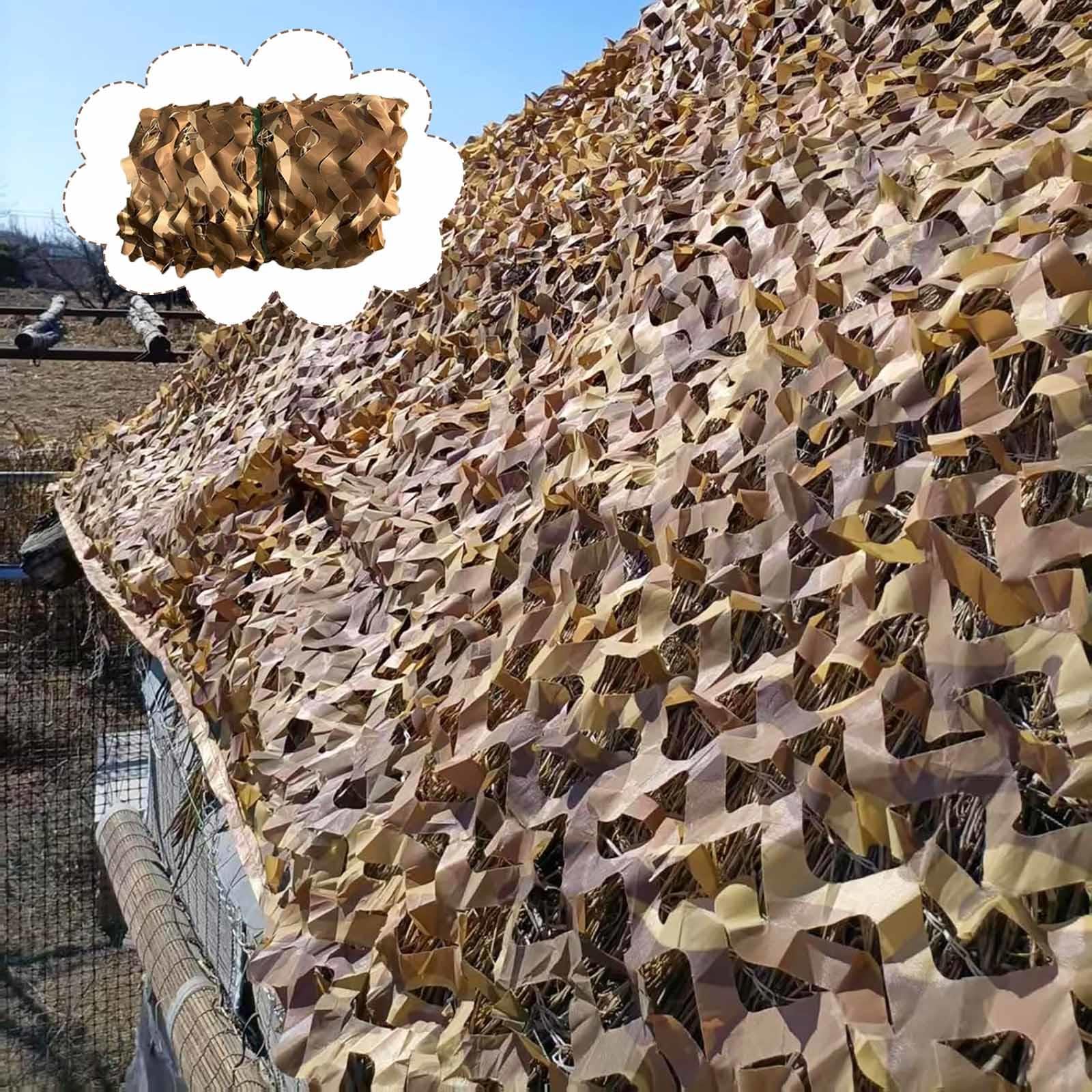 Dzhtuf Desert Camo Netting Camouflage Netting, 2X3m, 2X10m, 3X6m, 4X4m, 4X8m, Outdoor Camouflage Sunscreen Net, Camouflage Net Cover, Hunting, Sunshade, Army, Decoration,-4X6m/13.1X19.7ft