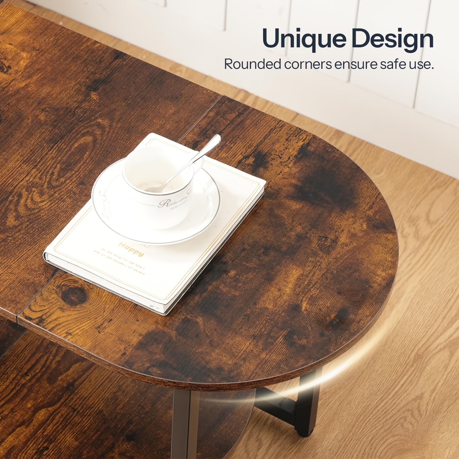 Best Small Oval Coffee Tables for 2026 1 HOOBRO Coffee Table for Living Room, Oval Small Coffee Table with 2-Tier Open St — product photo