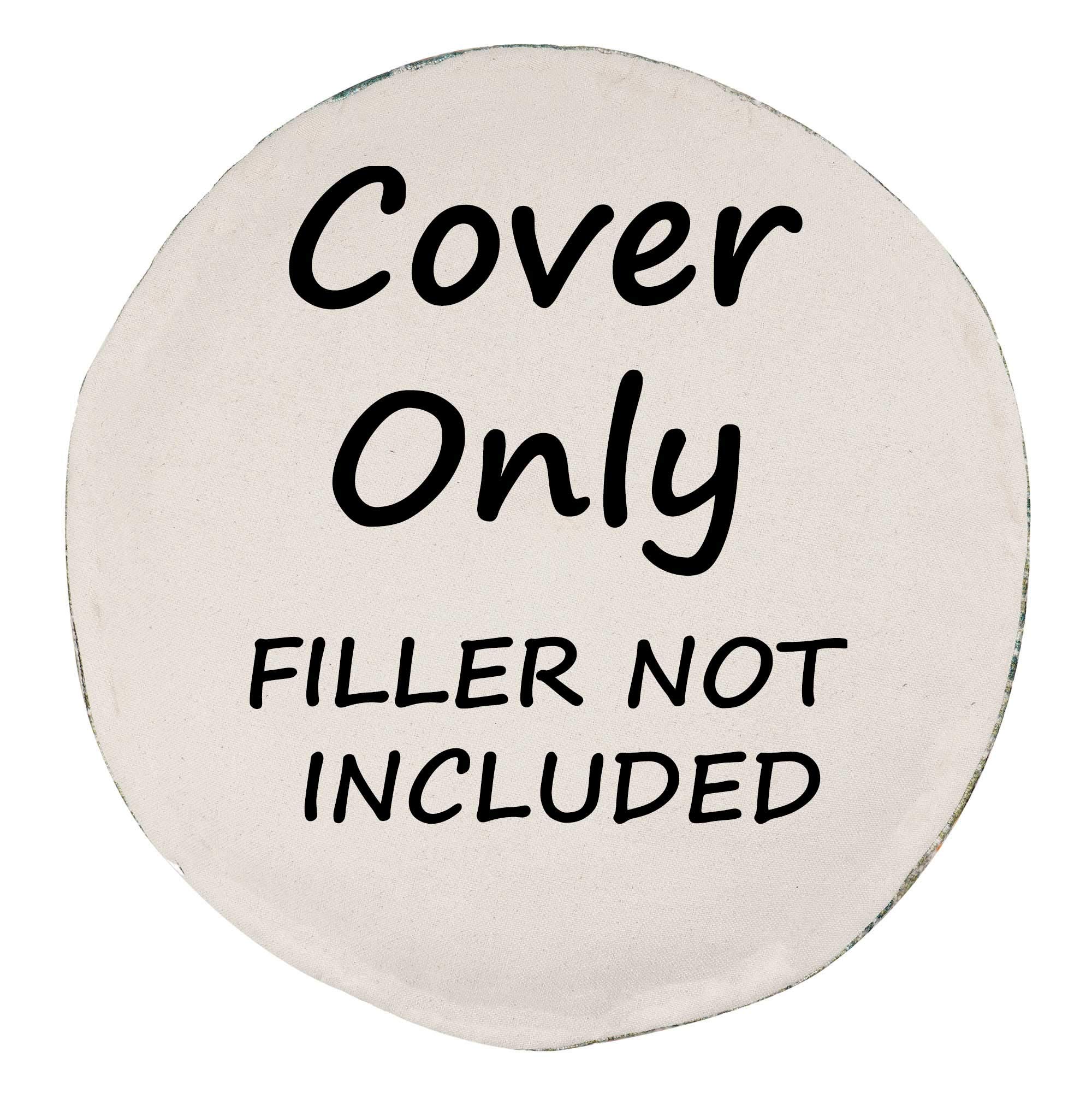 Mandala Life ART Fodera per cuscino da pavimento rotondo bohémien - 60x20 cm - 100% cotone - Custodia pouf per pouf per soggiorno, camera da letto, patio e altro (Beige, 60xm)