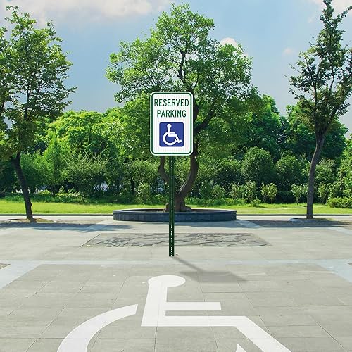 Miniatura 6 de OLANZU Letrero de estacionamiento para discapacitados, paquete de 4, letrero para discapacitados, grado de ingeniero, aluminio de 0.06 pulgadas,