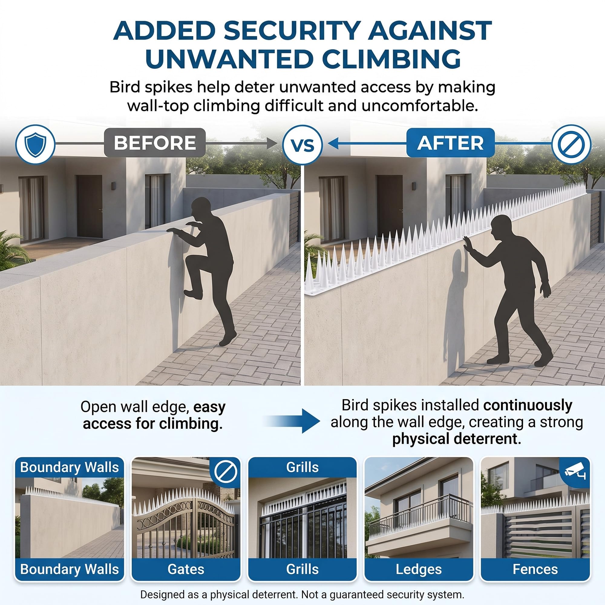 Bird Spikes - Pigeon Control for Balcony & Railing -9