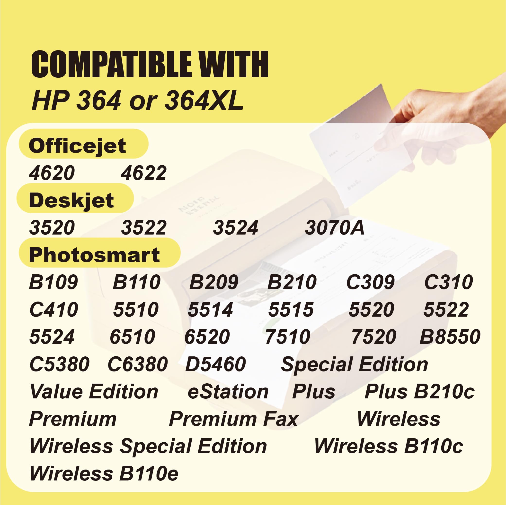 Inchiostro Compatibile Photosmart 5522 6520 Deskjet 3070A Set 4 Cartucce Inchiostro HP 364XL - Compatibili Con Photosmart 5520, 5522, 5524, 5525, 6510, 6520, 6525 E Altri Inchiostro Per Stampanti HP - Foto 5