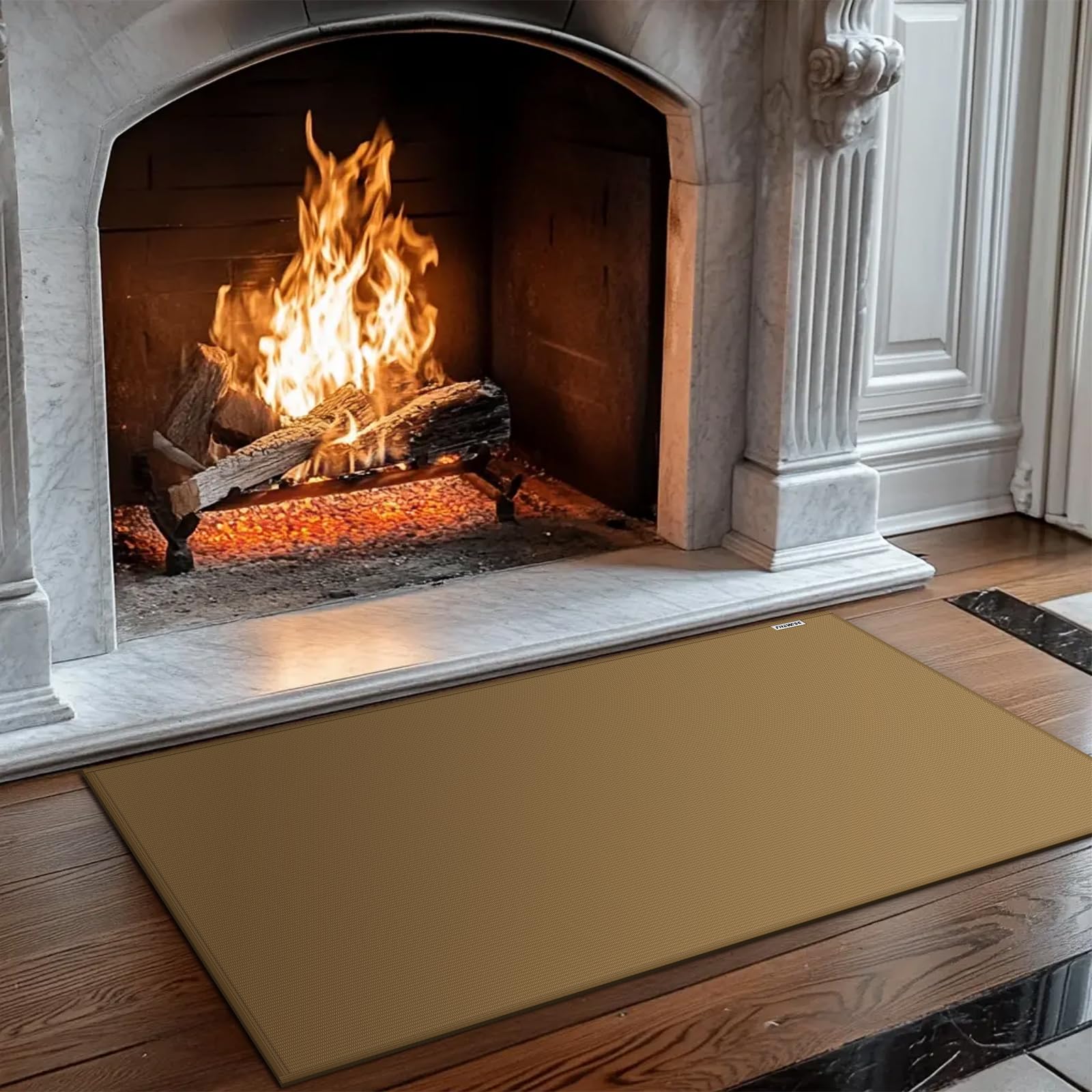 Tapis De Foyer Ignifuge 100x150 Cm - Résiste à 800°C, Protège Sols Des Braises, Pour Barbecue, Camping, Terrasse