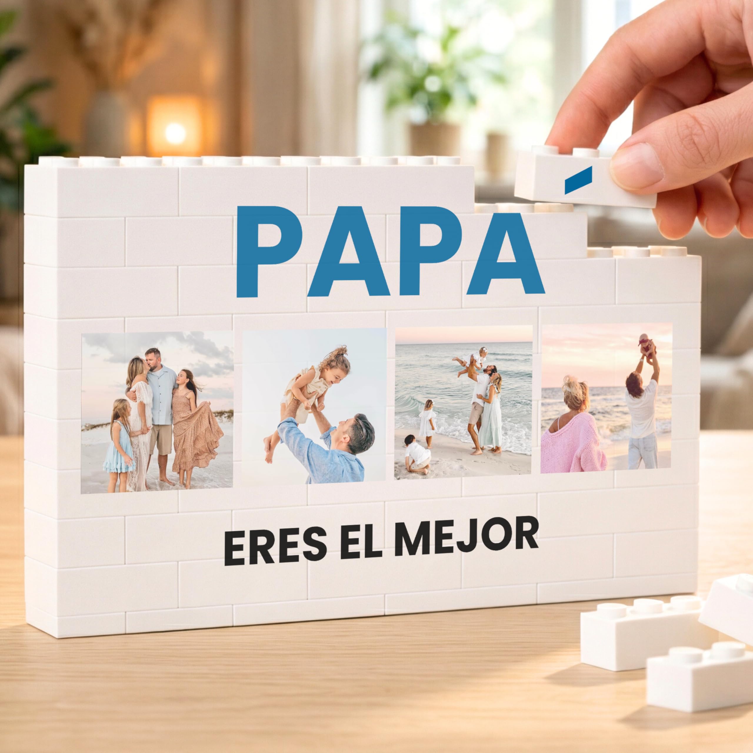 Cristal Plaque - Puzzle Personalizado Mamá con 4 Fotos y Texto | Rompecabezas Interactivo de Bloques Apilables Premium Mamá | Decoración Personalizada para el Hogar — view 8
