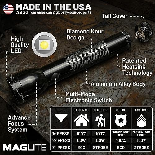 Miniatura 2 de MagLite ML300L LED 2-Cell D Caja de Exhibición Negro -,Azul,Rojo -,Gris,Plateado,https://www.amazon.com/dp/undefined