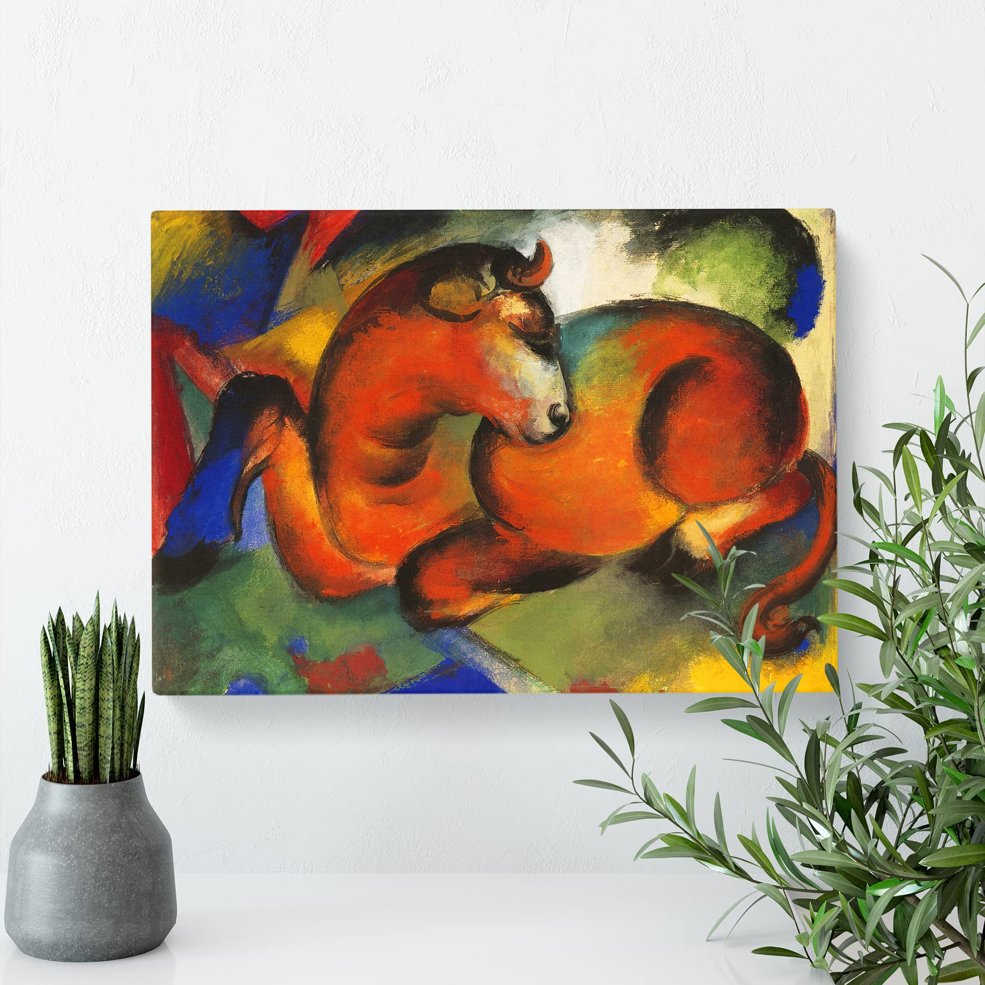 Franz Marc The Red Bull Canvas Print, Mixed, 25L x 50W cm - Image 3