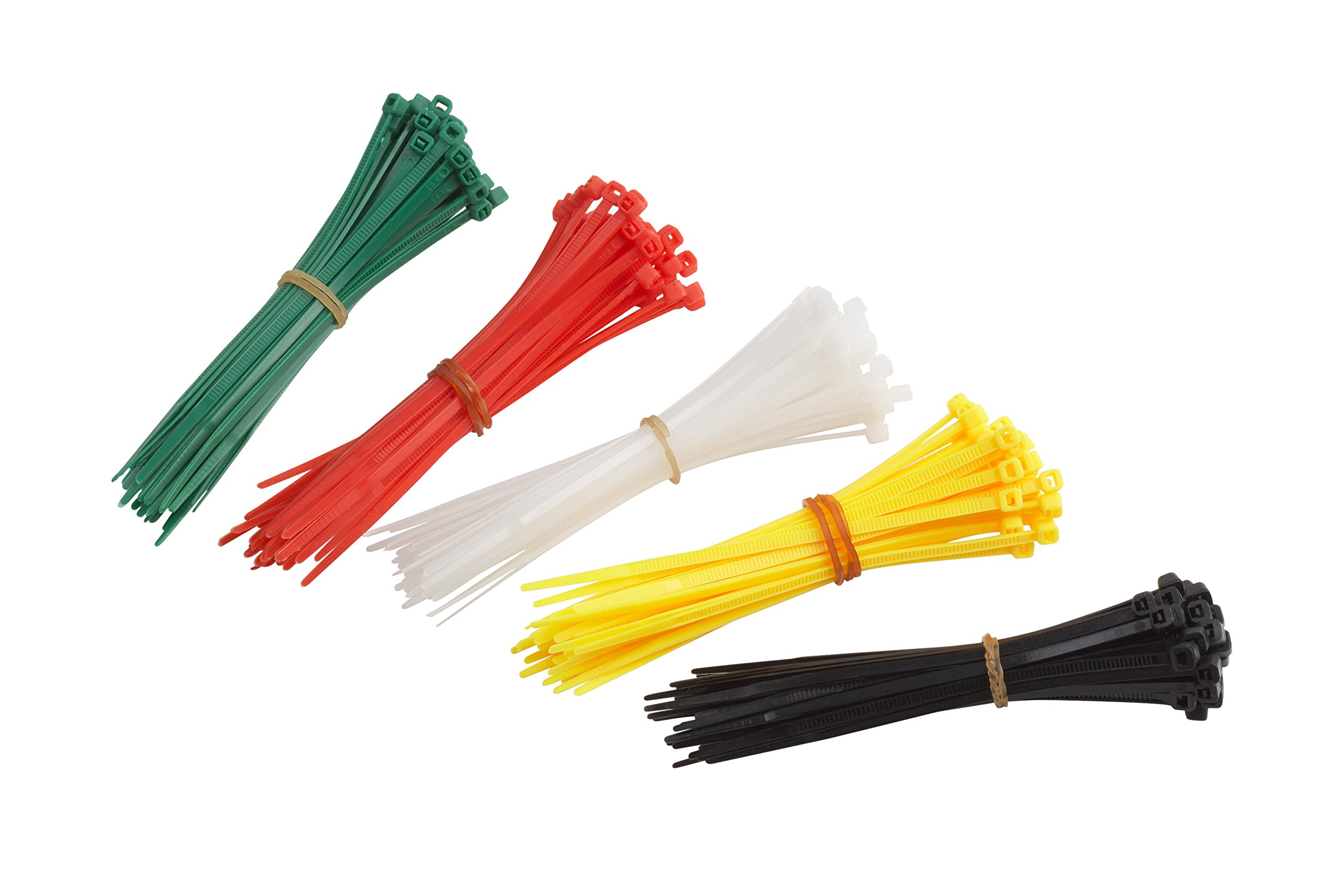 Meister Opaski kablowe – praktyczny zestaw – 200 sztuk – różne kolory – 100 x 2,4 mm – stabilny nylon – trwałe i wytrzymałe/zestaw opasek zaciskowych do wiązek/łączników kablowych / 1747040