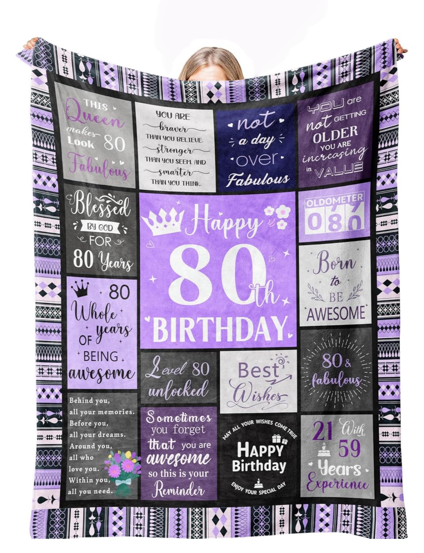 Couverture d'anniversaire pour 80 ans plaid contre la fraîcheur du soir