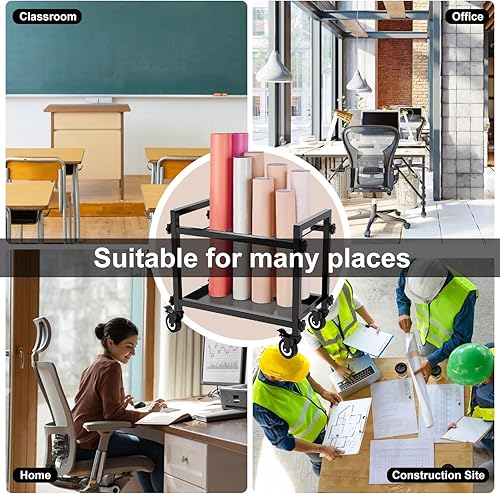 Miniatura 3 de Blueprint Estante de almacenamiento para planos, carrito de almacenamiento de planos de metal, organiza perfectamente tus planos, suministros de