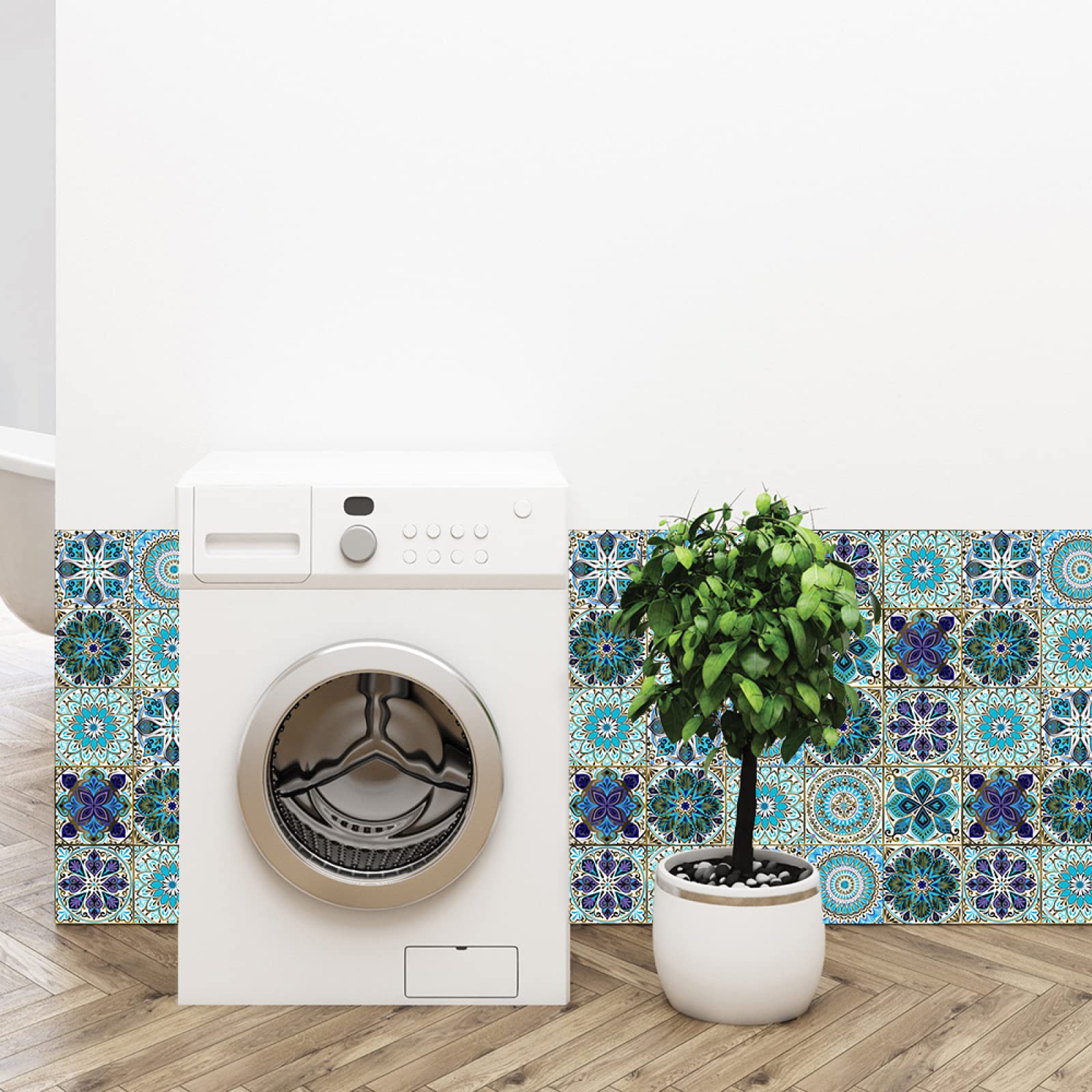 Naklejki imitujące płytki mozaikowe, Self Adhesive Tile Stickers Oil Kitchen Bathroom Multicolor Various Sizes(30cm x 30cm*10PCS)
