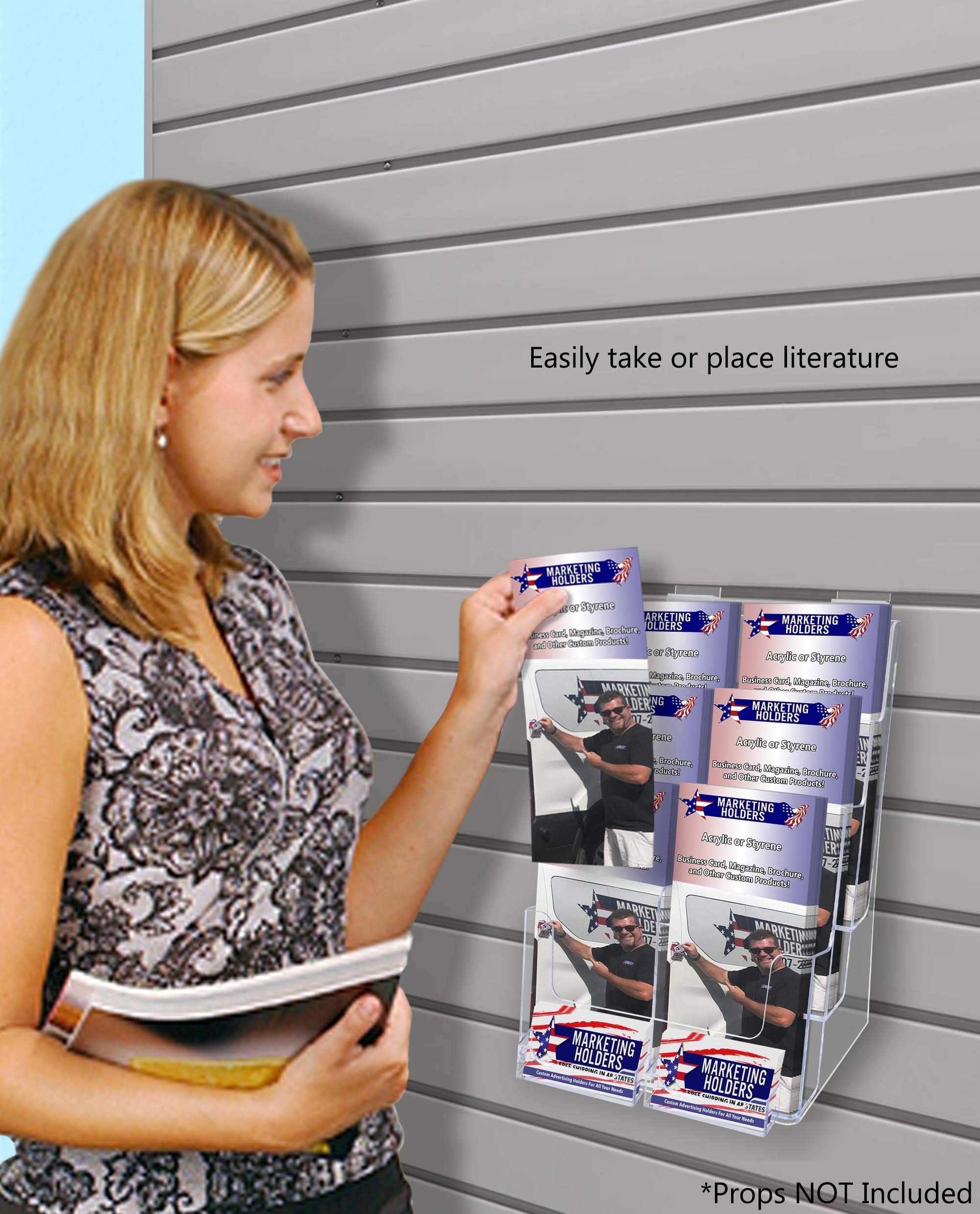 Marketing Holders Slatwall Brochure Holder 3 Tier 8.5