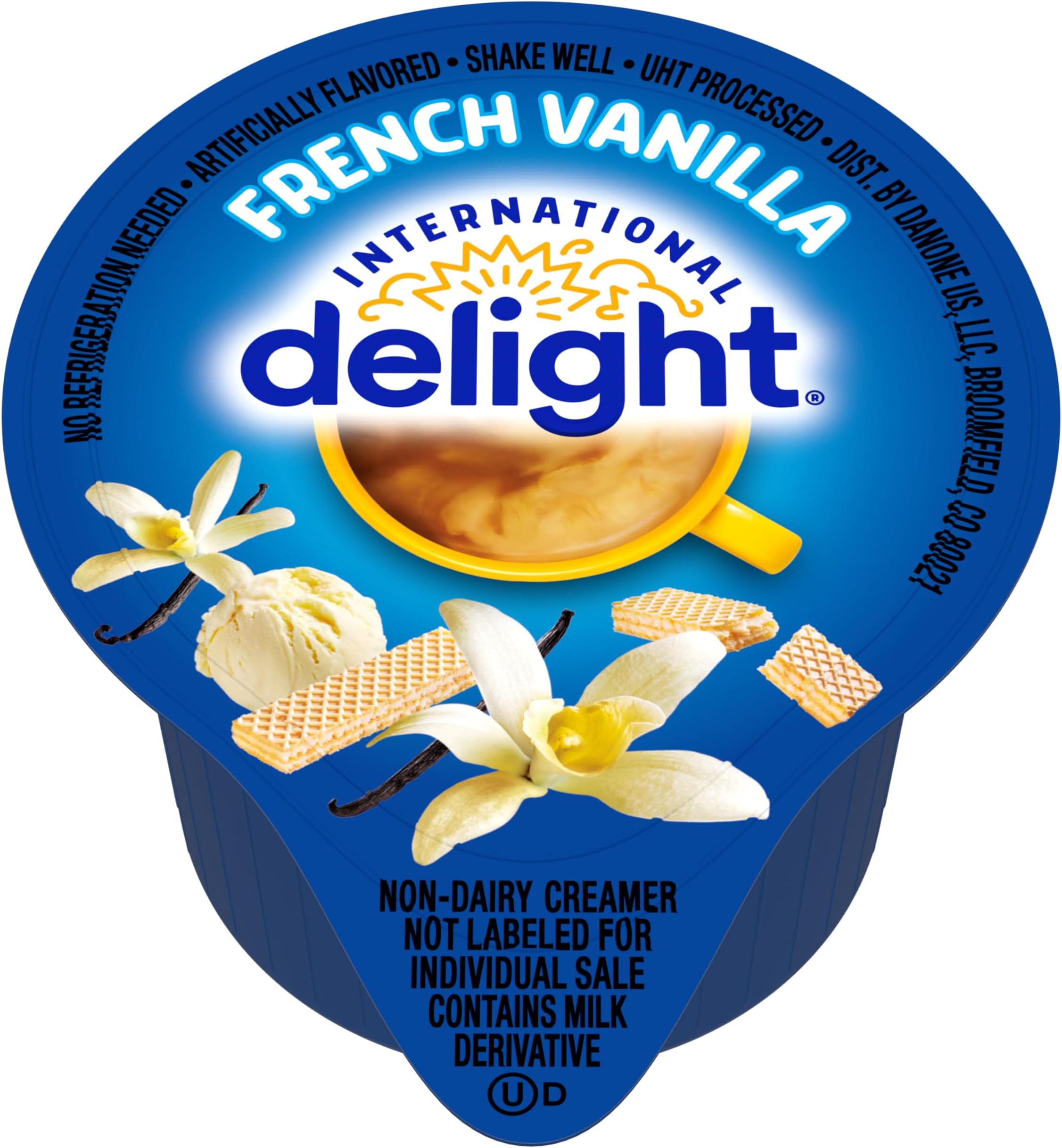 International Delight French Vanilla, Single-Serve Coffee Creamers, Shelf Stable Non-Dairy Flavored Coffee Creamer, 288 Count
