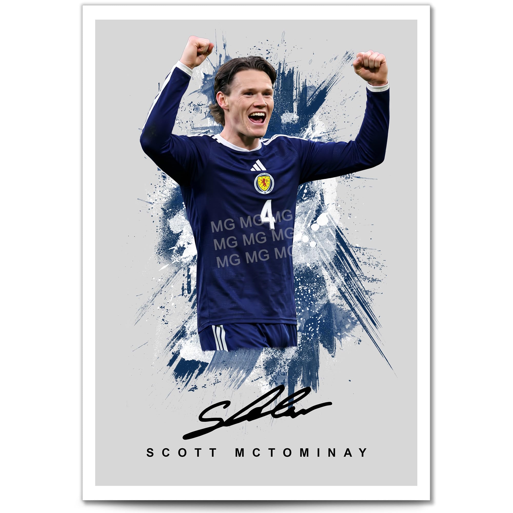 Scott McTominay Scotland Signed Photo Poster A4/A3 Print Picture Display Framed Autograph Memorabilia Gift Football Fans Napoli (Grey A3 print unframed)