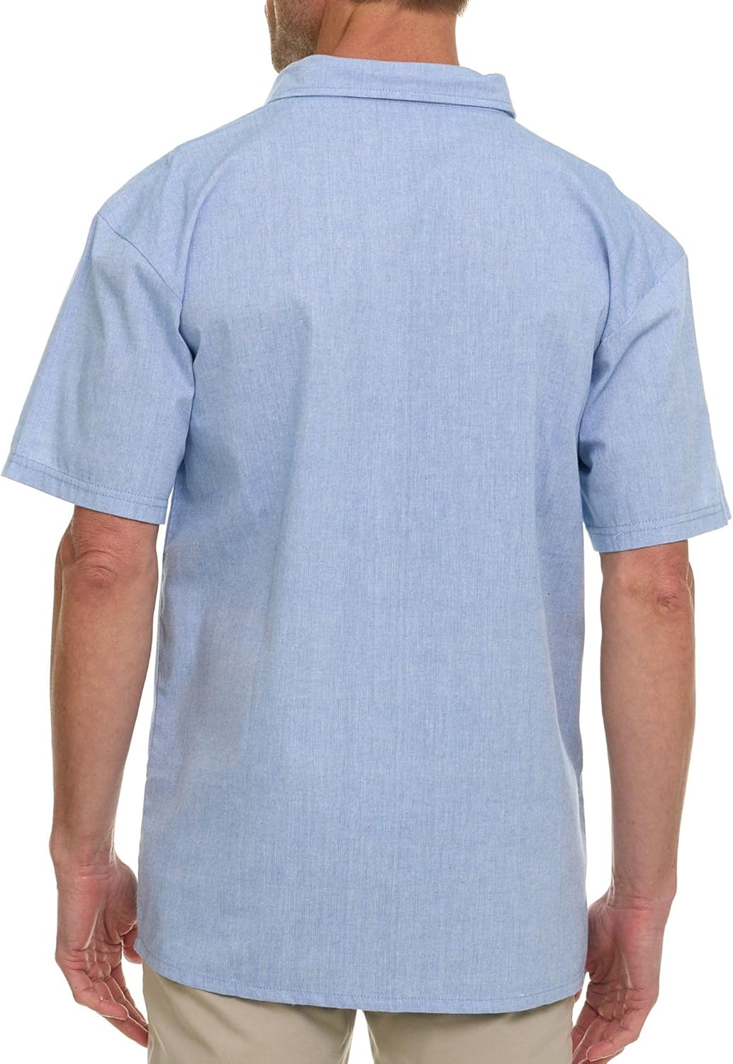 Wrangler Button Up Shirts for Men Big and Tall - Chambray Woven Short Sleeve Casual Shirt - Image 5