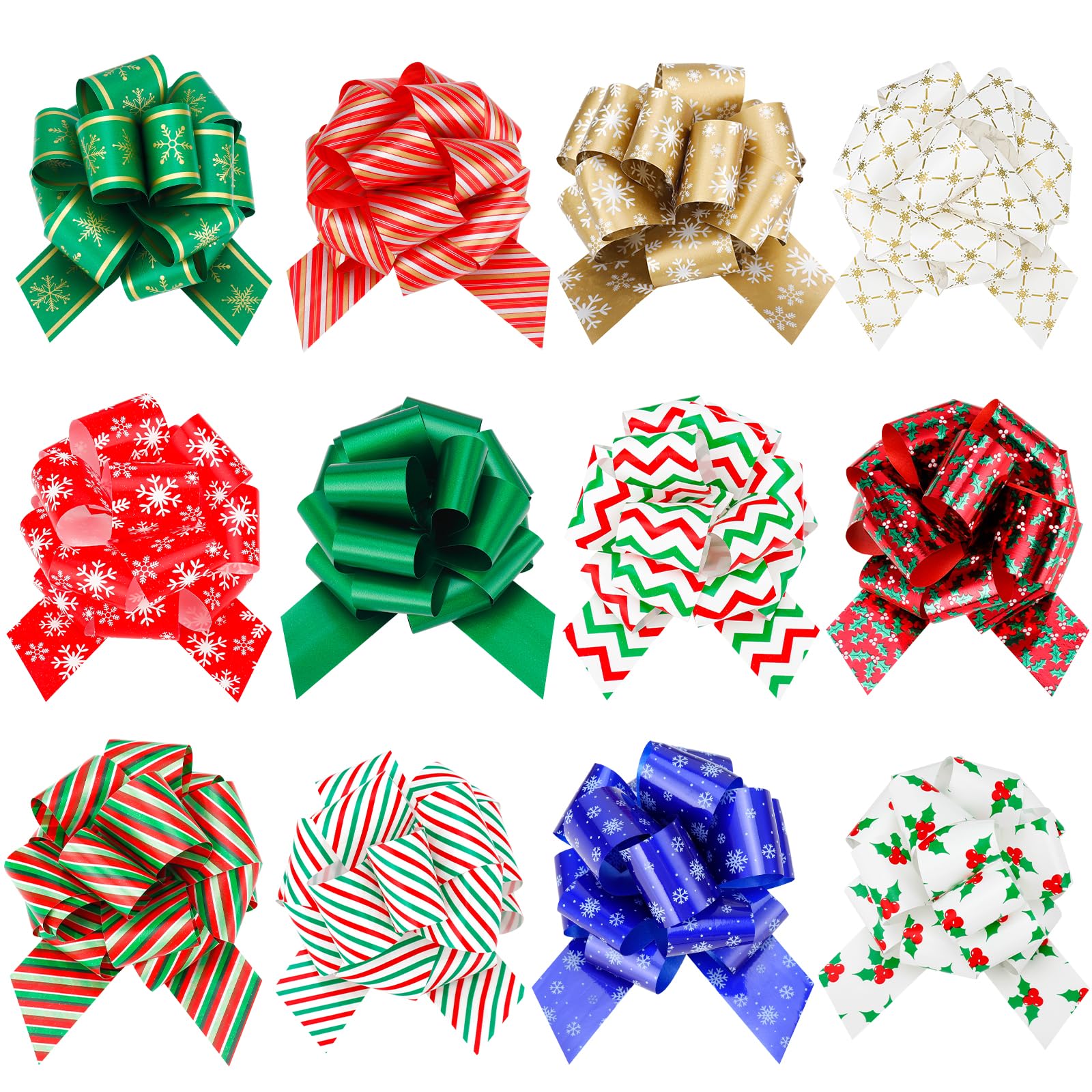 Amazon.com: 12 Pcs Large Christmas Pull Bows for Gift Wrapping - 5 Inch ...