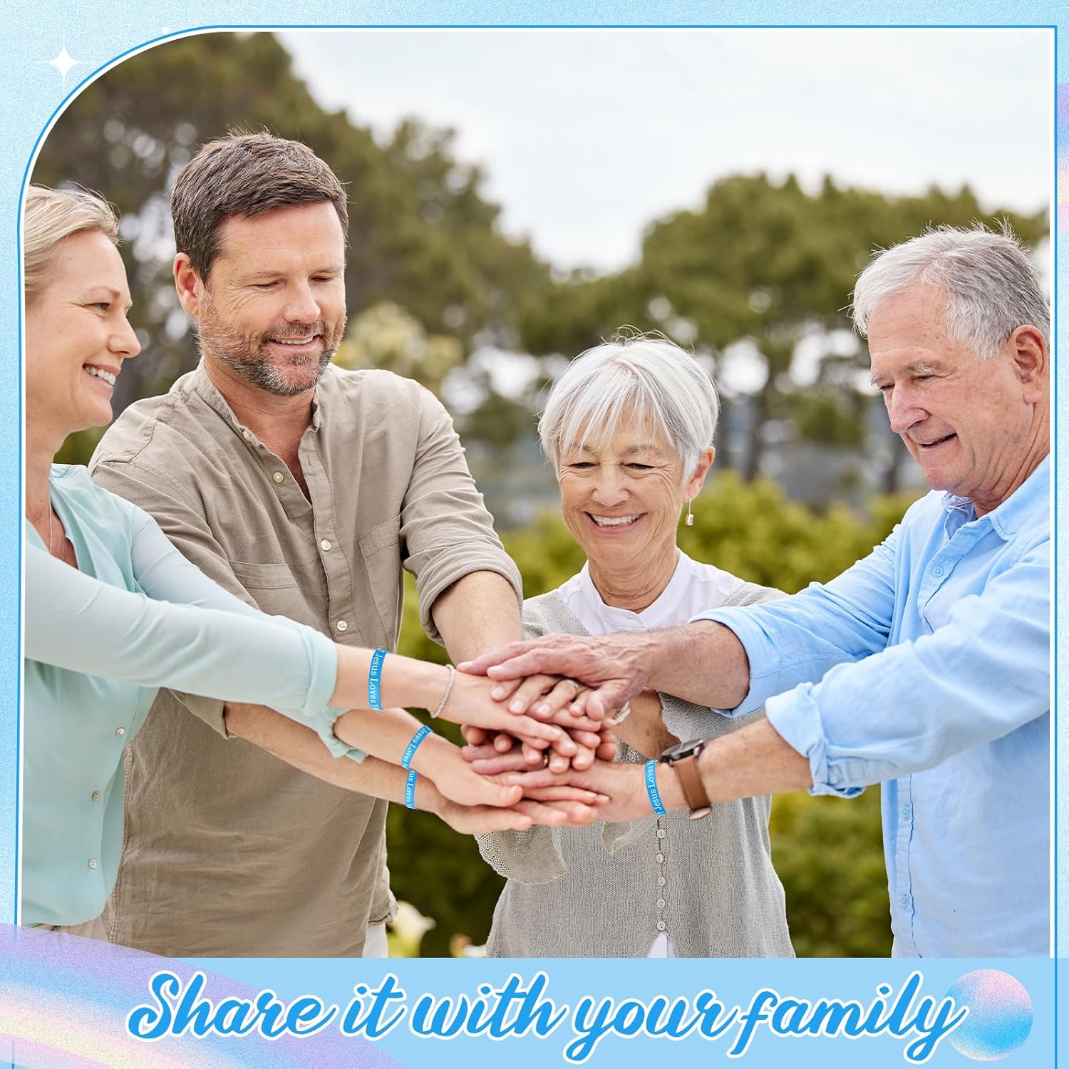 50 Pcs Jesus Loves You Silicone Wristbands Christian Motivational Rubber Bracelets Religious Inspirational Bracelet Church Gifts for Men Women Party Favors Novelty Jewelry(Blue) - Image 3