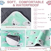 Vista 3 de Reginary 4 mantas impermeables de conejillo de indias lavables de forro polar para animales pequeños, almohadillas de entrenamiento reutilizables
