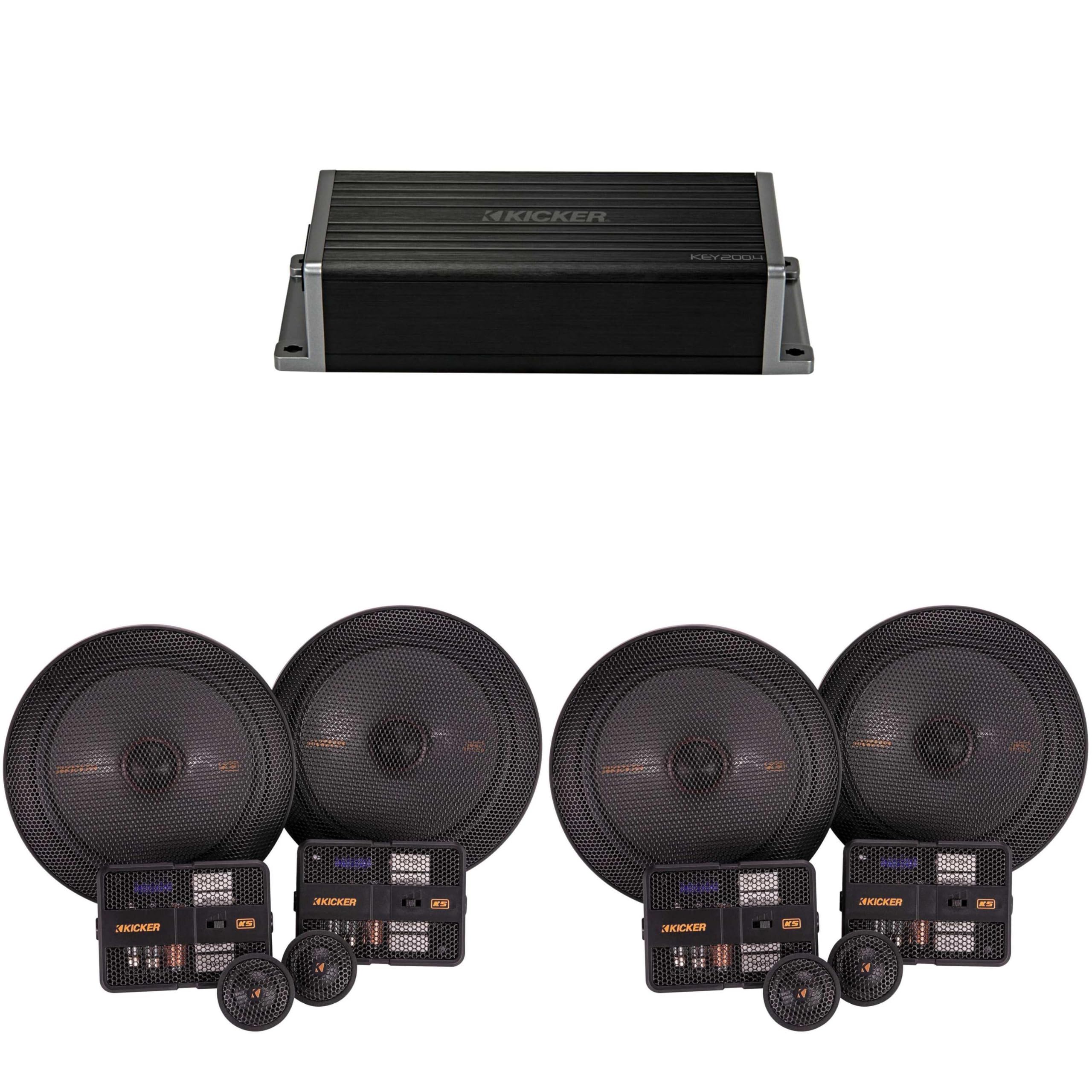 Kicker 47KEY2004 4-Channel DSP Smart Amp w/ (2) 51KSS6704 6.75