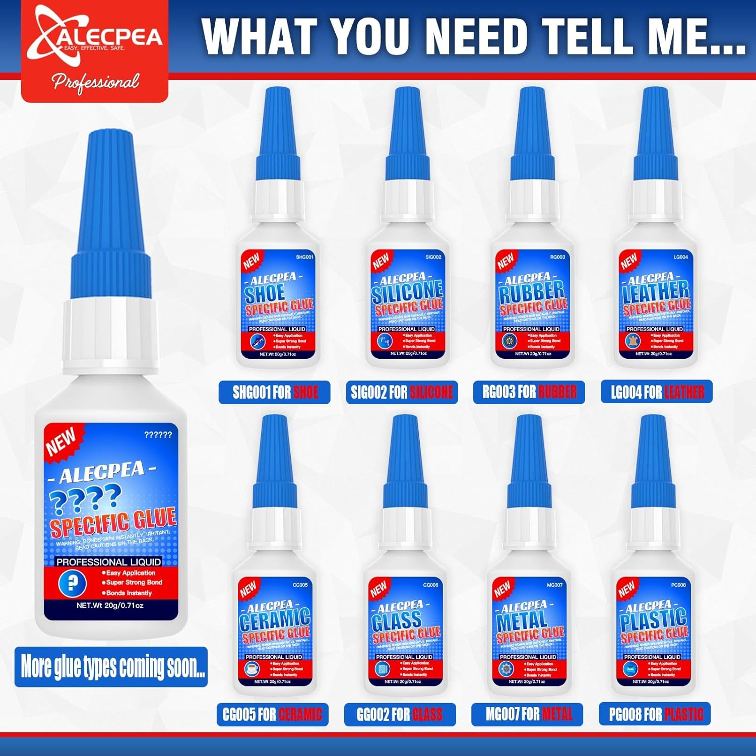 ALECPEA 3D Printer Glue for PLA, PETG, ABS & Resin Models - Fast Curing Liquid Adhesive for Assembling & Repairing 3D Prints - Clear Bond with 3 Precision Applicators for DIY Kits - 30g