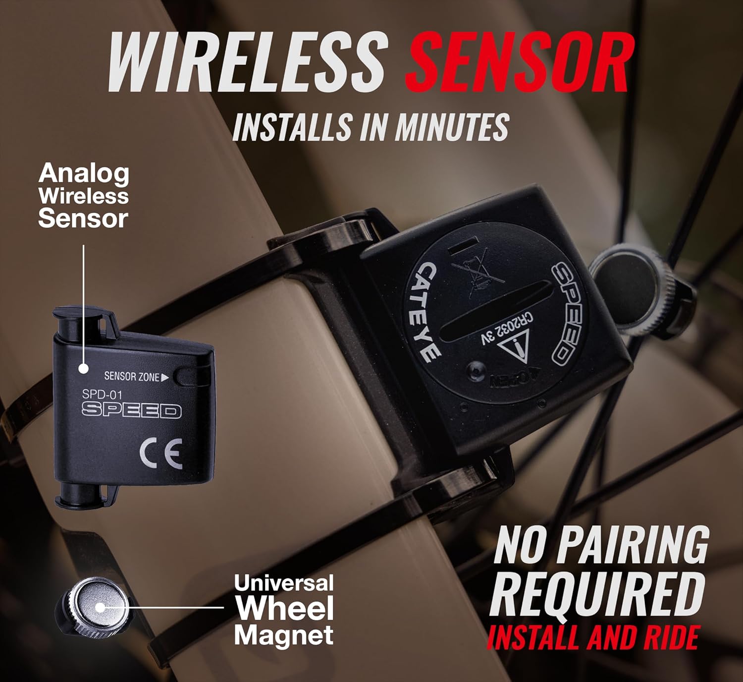 Wireless sensor installation on a bike fork