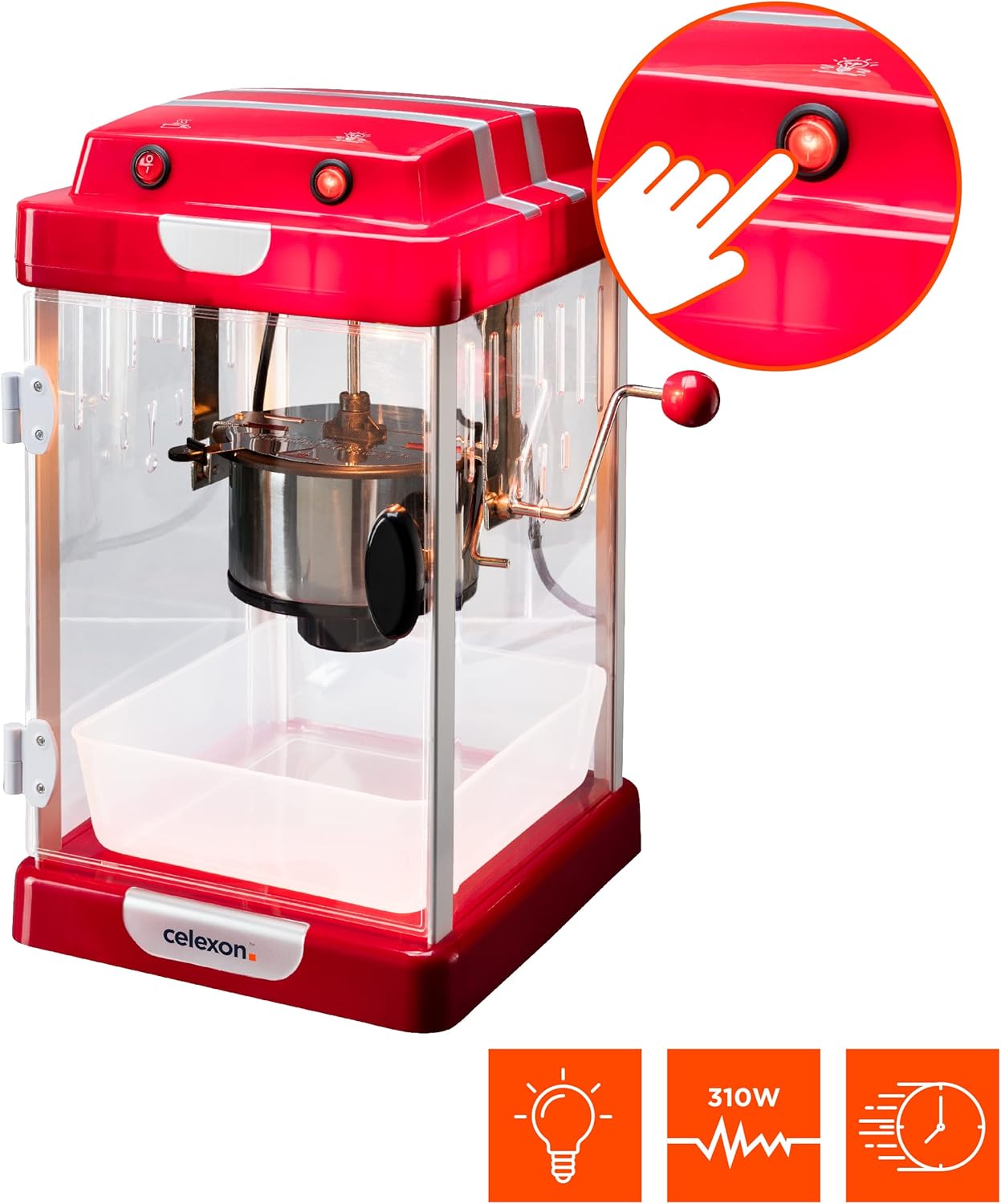 celexon CinePop CP1000 Popcorn-Maschine im Retro/Kino-Design Photo 3
