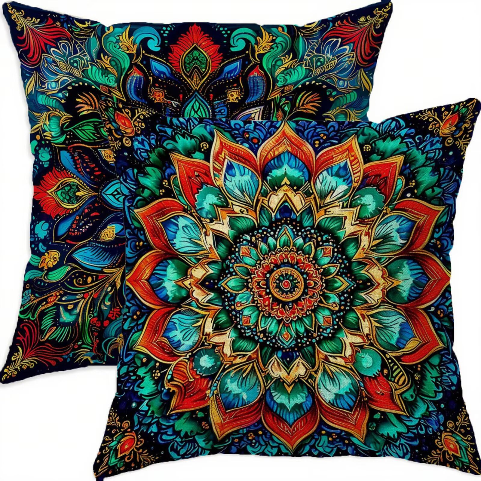 Housse coussin 80x80cm contre les taches pour grand oreiller salon