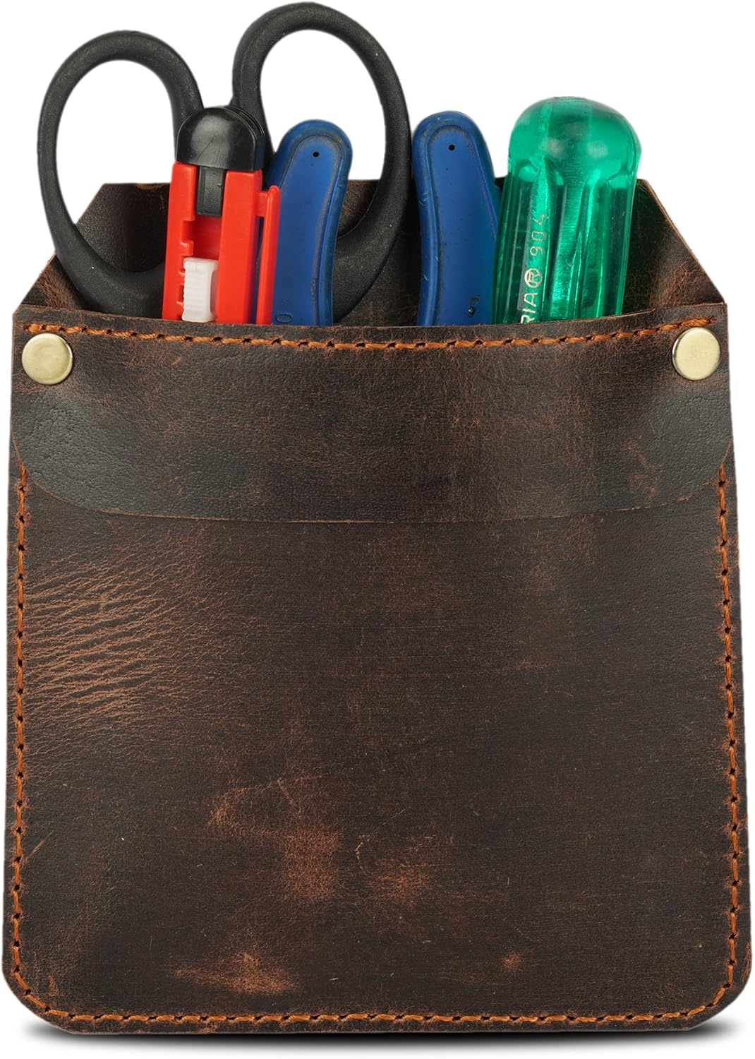 Genuine Leather Pocket Protector for Men, Durable Tool Pouch for Jeans, Brown Leather Pocket Sleeve for Pens and Tools, Stylish Pocket Protector, Durable Tool Holder for Jeans Shirts