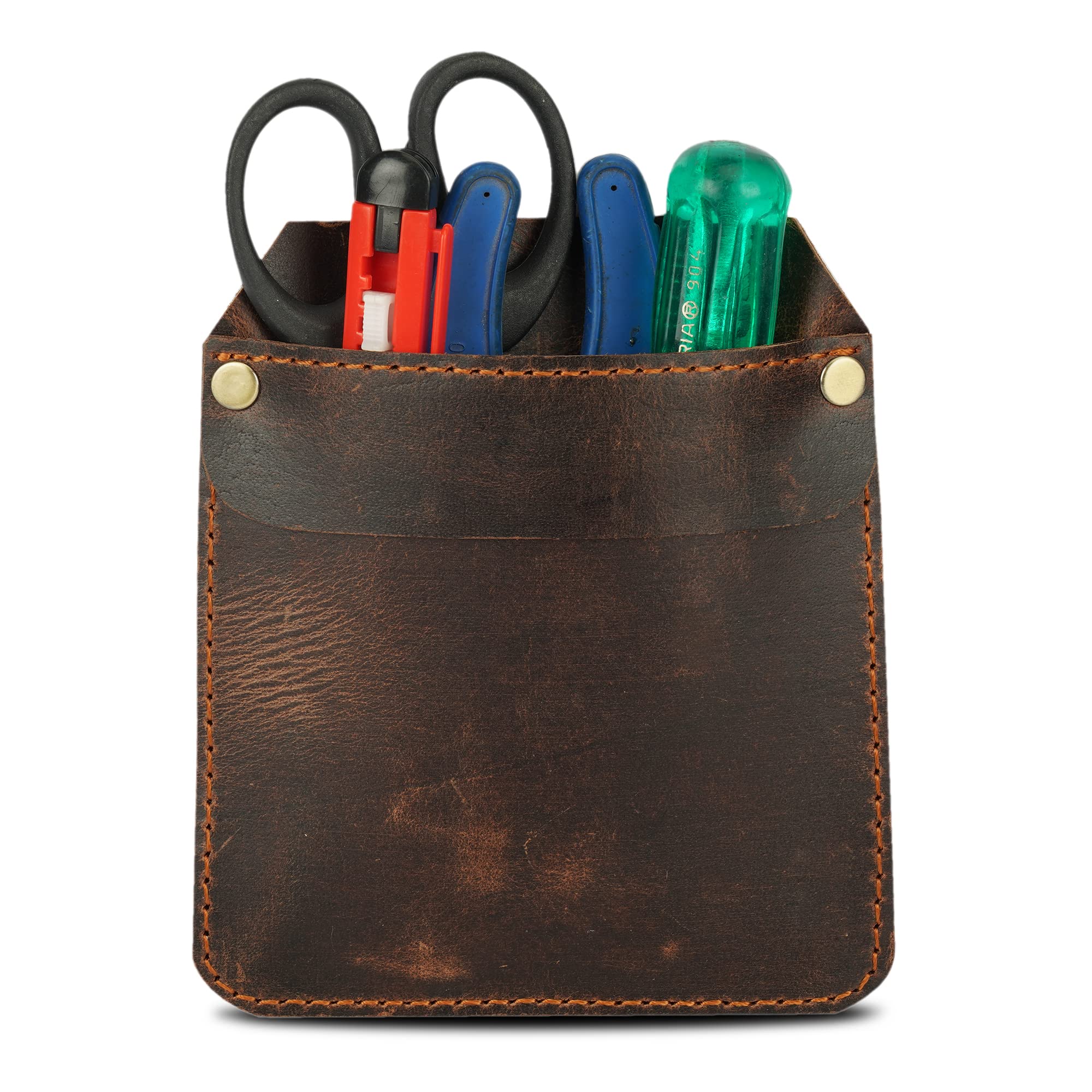 Genuine Leather Pocket Protector for Men, Durable Tool Pouch for Jeans, Brown Leather Pocket Sleeve for Pens and Tools, Stylish Pocket Protector, Durable Tool Holder for Jeans Shirts