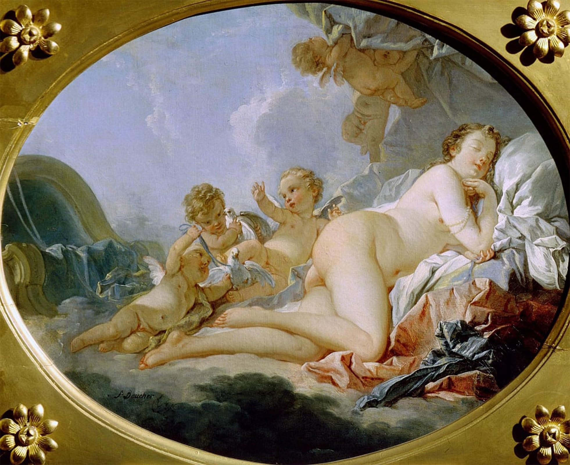 POSTERIIk Famous Animal Posters Vintage Picture Sleeping Venus. by François Boucher Modern Wall Decor for Home Decor 60x90cm