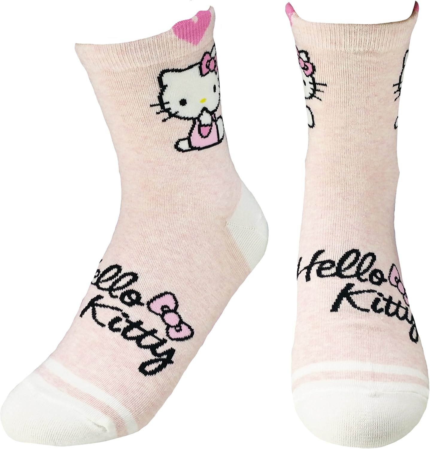JJMax Women's Hello Kitty Cute Cotton Blend Ankle Socks Set, Crew Hearts Kitty, One Size - Image 5