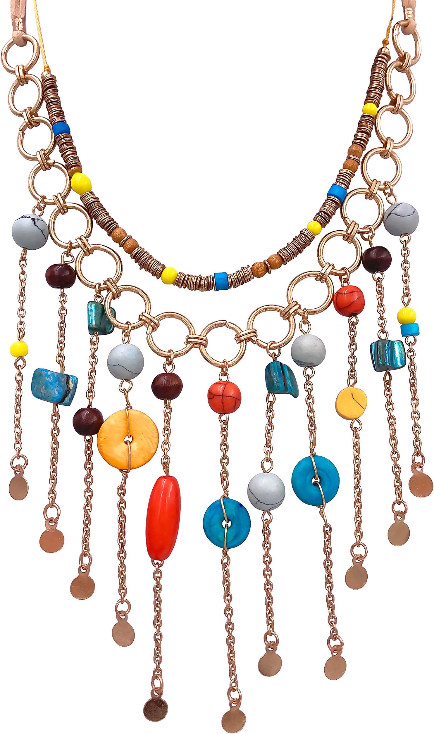 Lizzie Kay Beaded 3-Layer Sexy Waterfall Statement Necklace for Women