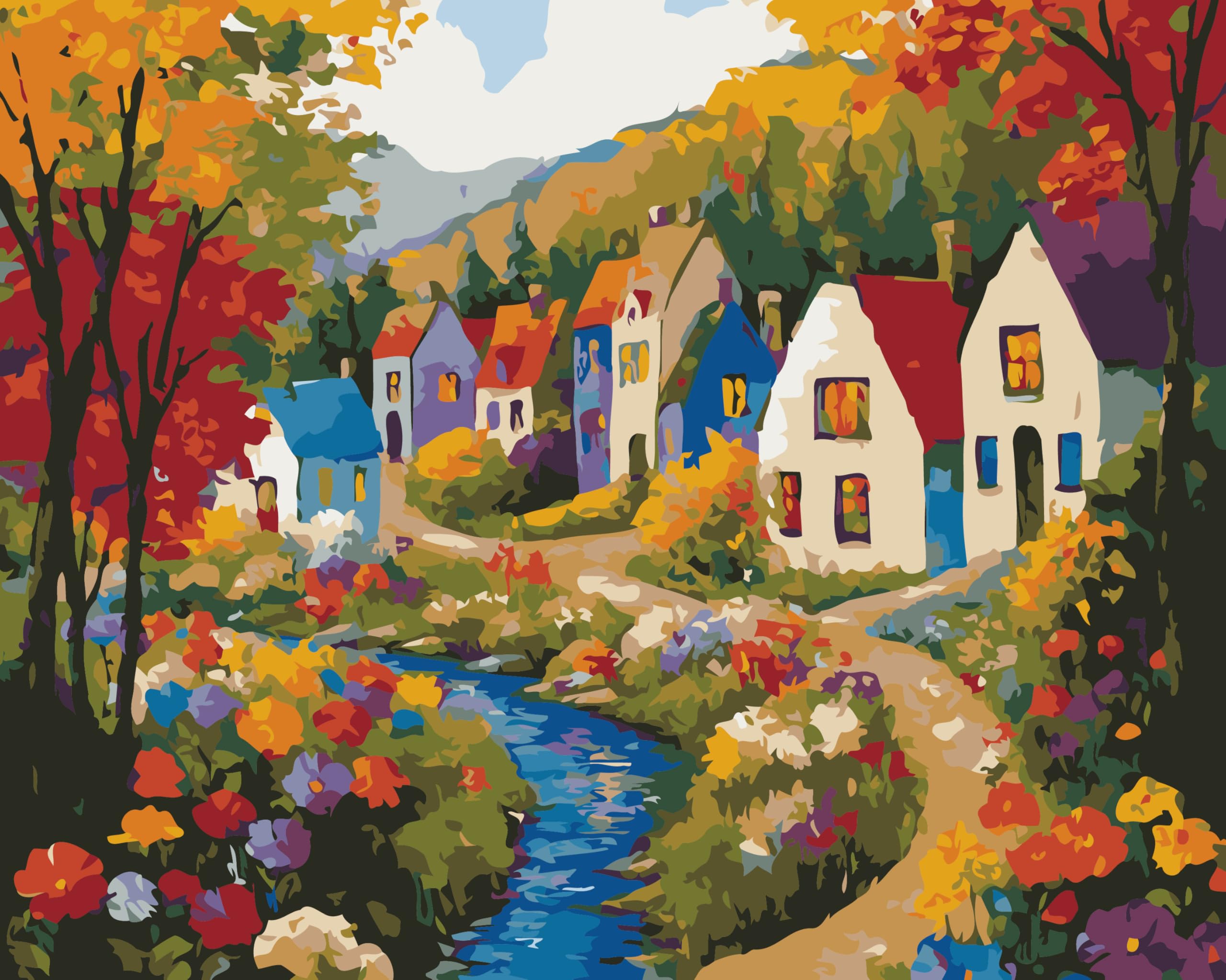 CaptainCrafts Paint by Numbers for Adults Beginner 16x20 Inch DIY Craft Art Paintings Home Wall Decor (Frameless, Spring Countryside) โ image 1