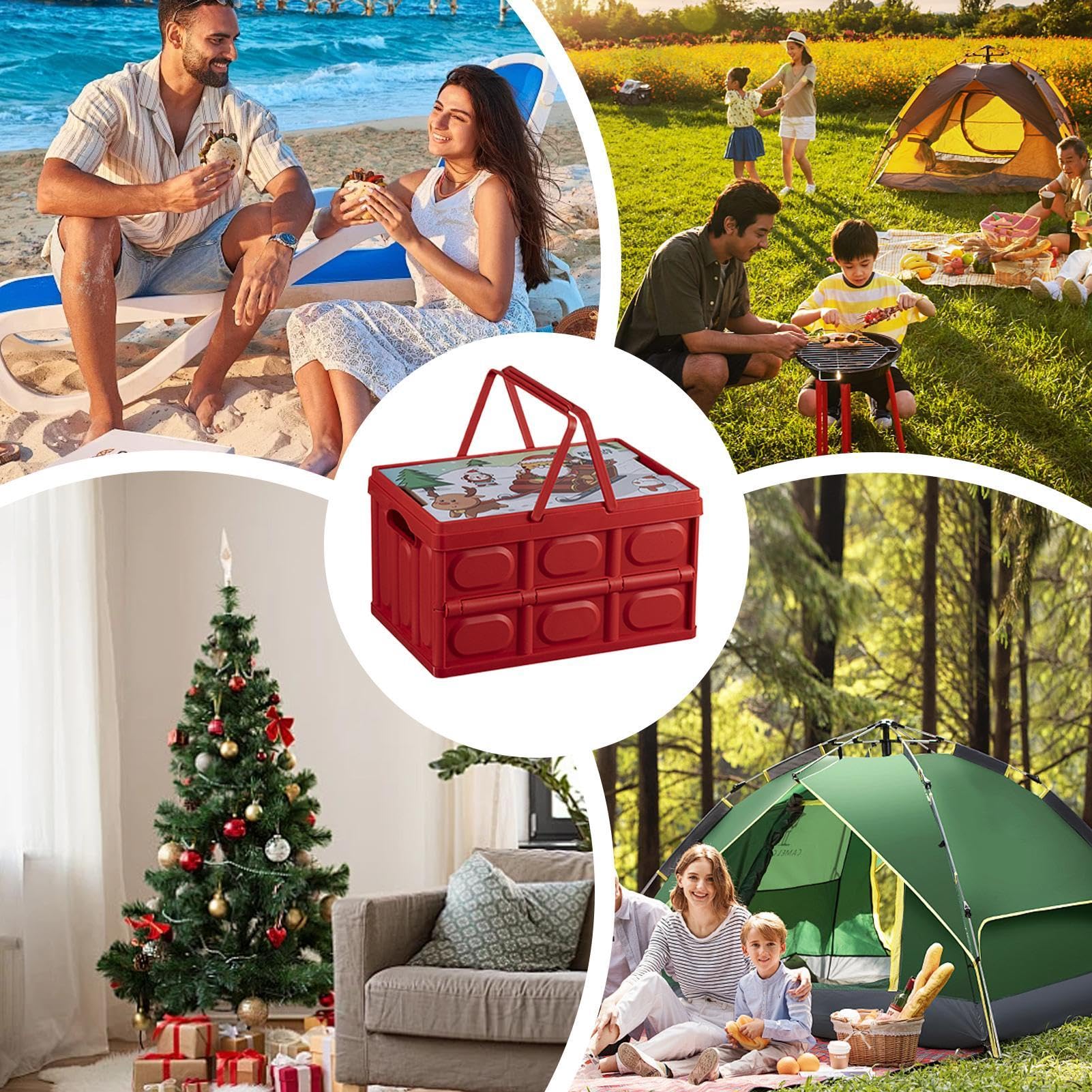 Organizzatore Per Bagagliaio Contenitore Piegevole Per Bagagliaio Natalizio | Contenitore Piegevole Per Armadio Per Abiti Casa Veicolo Campeggio Viaggio Spesa Guida Picnic Armadio Dispensa