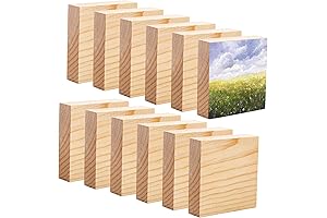 YOUEON 12 Pack Unfinished Wood Blocks for Art and Crafts
