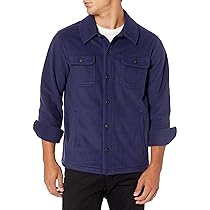Amazon Essentials Giacca Camicia Invernale in Pile Polare a Maniche Lunghe Uomo, Blu Marino, M