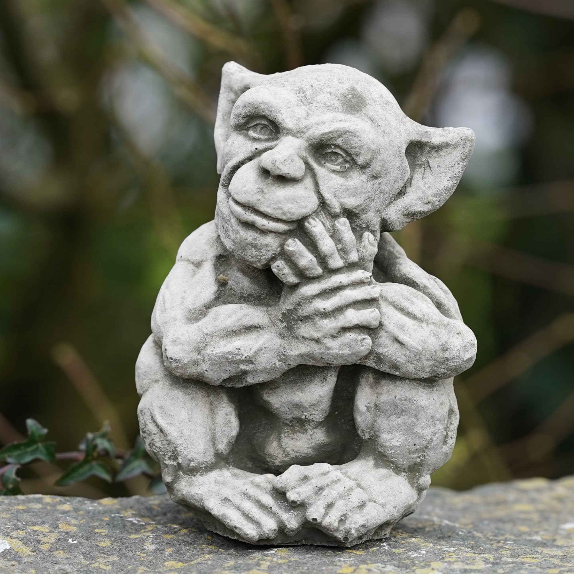 Amazon.com: Pair of Sprite Gremlin Stone Statues | Gargoyle