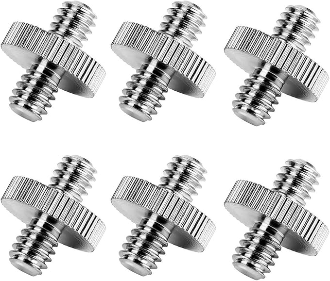 6 Pack International Standard 1/4"20 Male to 1/4"20 Male