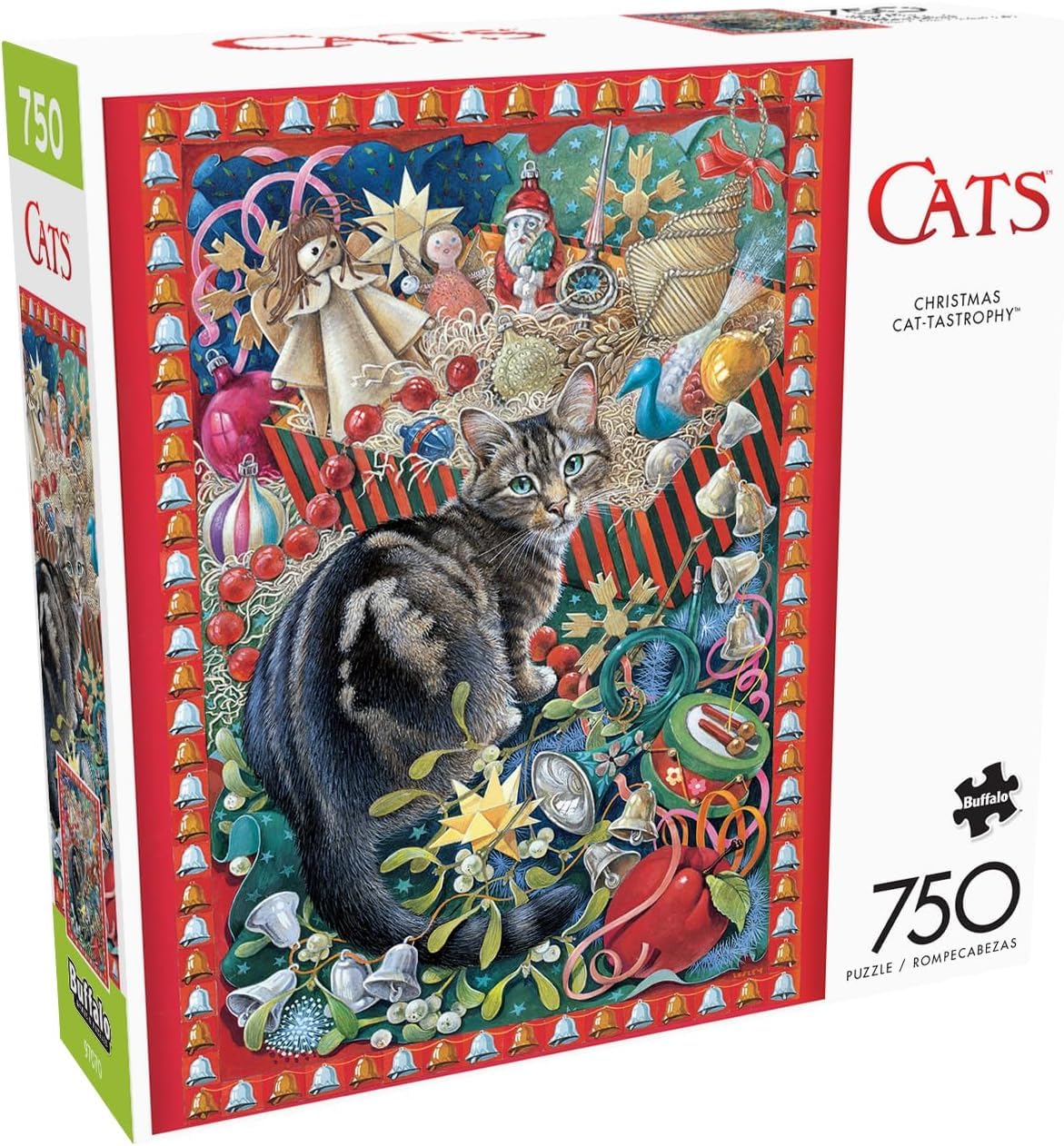 Buffalo Games - Christmas Cat-tastrophy - 750 Piece Jigsaw Puzzle for Adults Challenging Puzzle Perfect for Game Nights - 750 Piece Finished Size is 24.00 x 18.00, Large