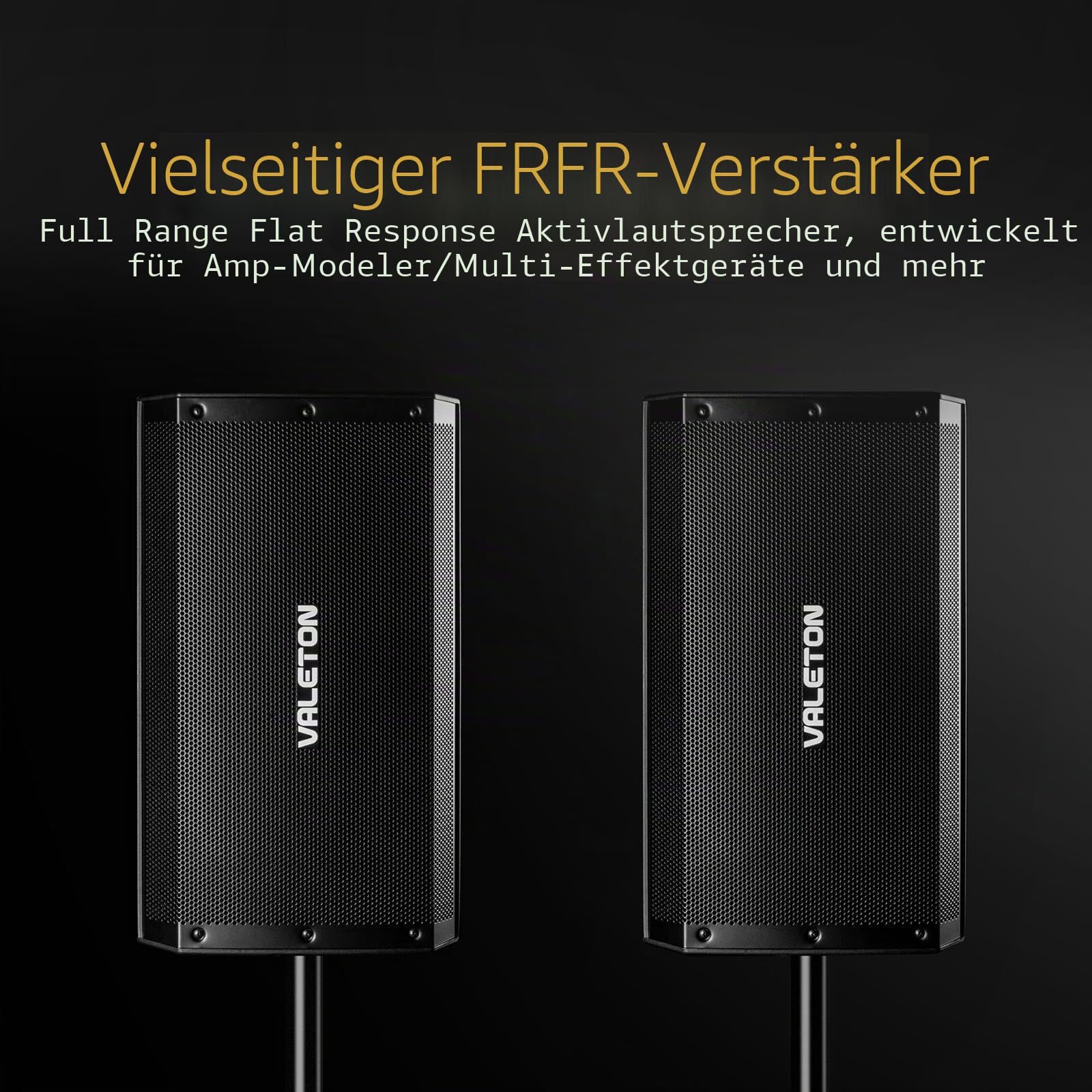 VALETON Aktive DJ Lautsprecher PA-System Aktiv Lautsprecher für Gitarre, Bass, Multi-Effektgeräte und Amp-Modeler 10 Zoll 2 Weg FRFR 1300 Watt